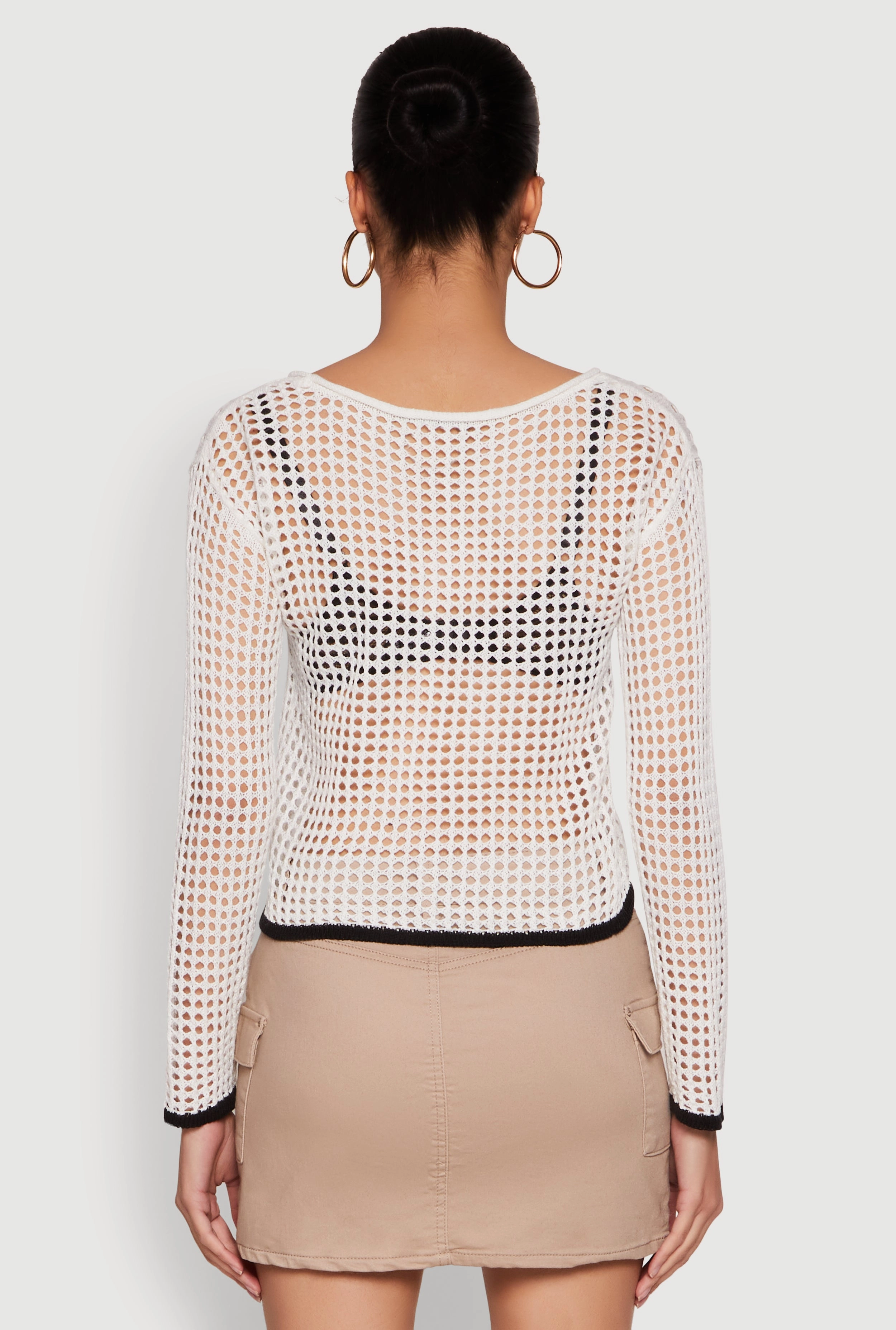 87 Crochet Long Sleeve Top