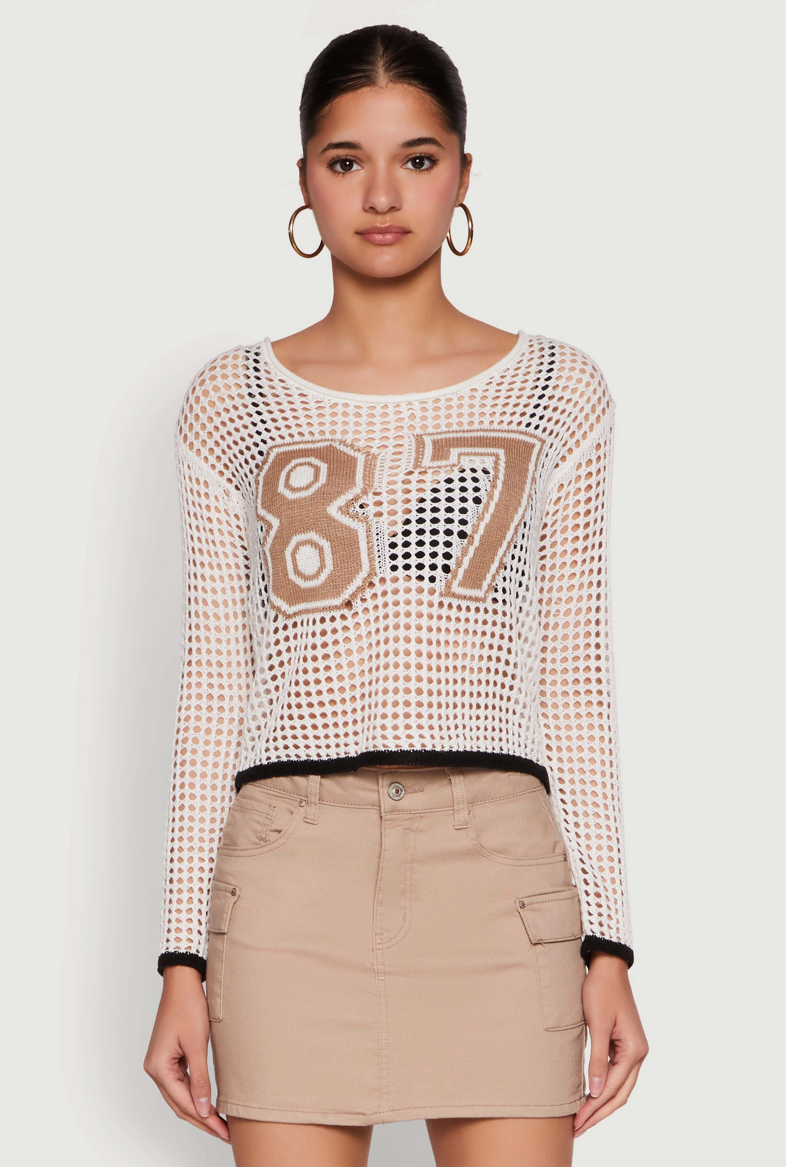 87 Crochet Long Sleeve Top