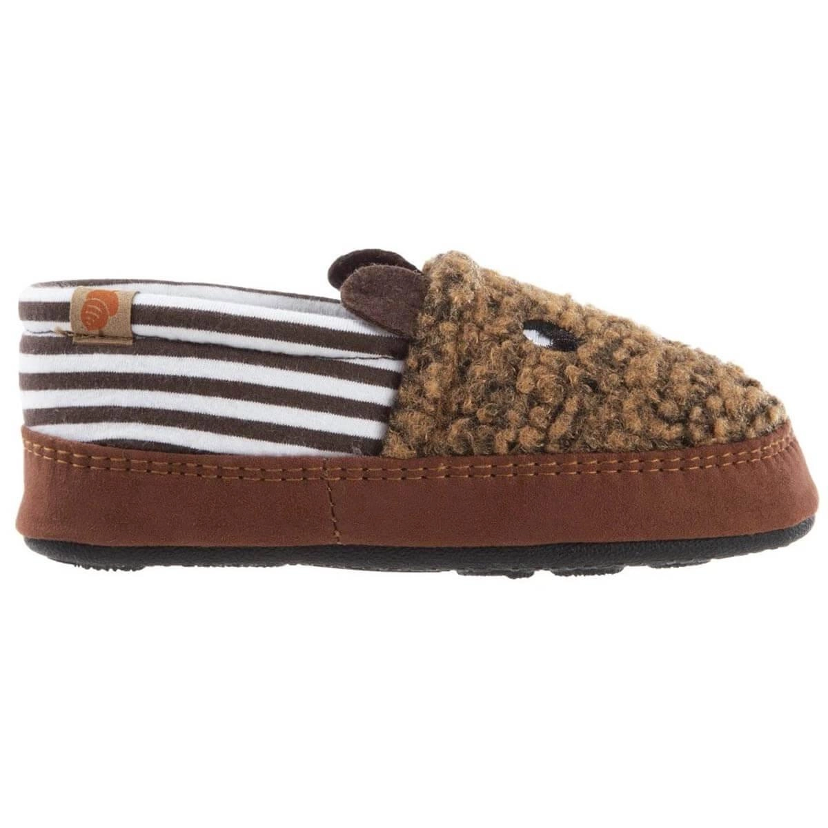 Acorn Kids' Moc - Critter Fleece Linings, Buckskin Bear, Size 12-13 | A20152SKN12-13