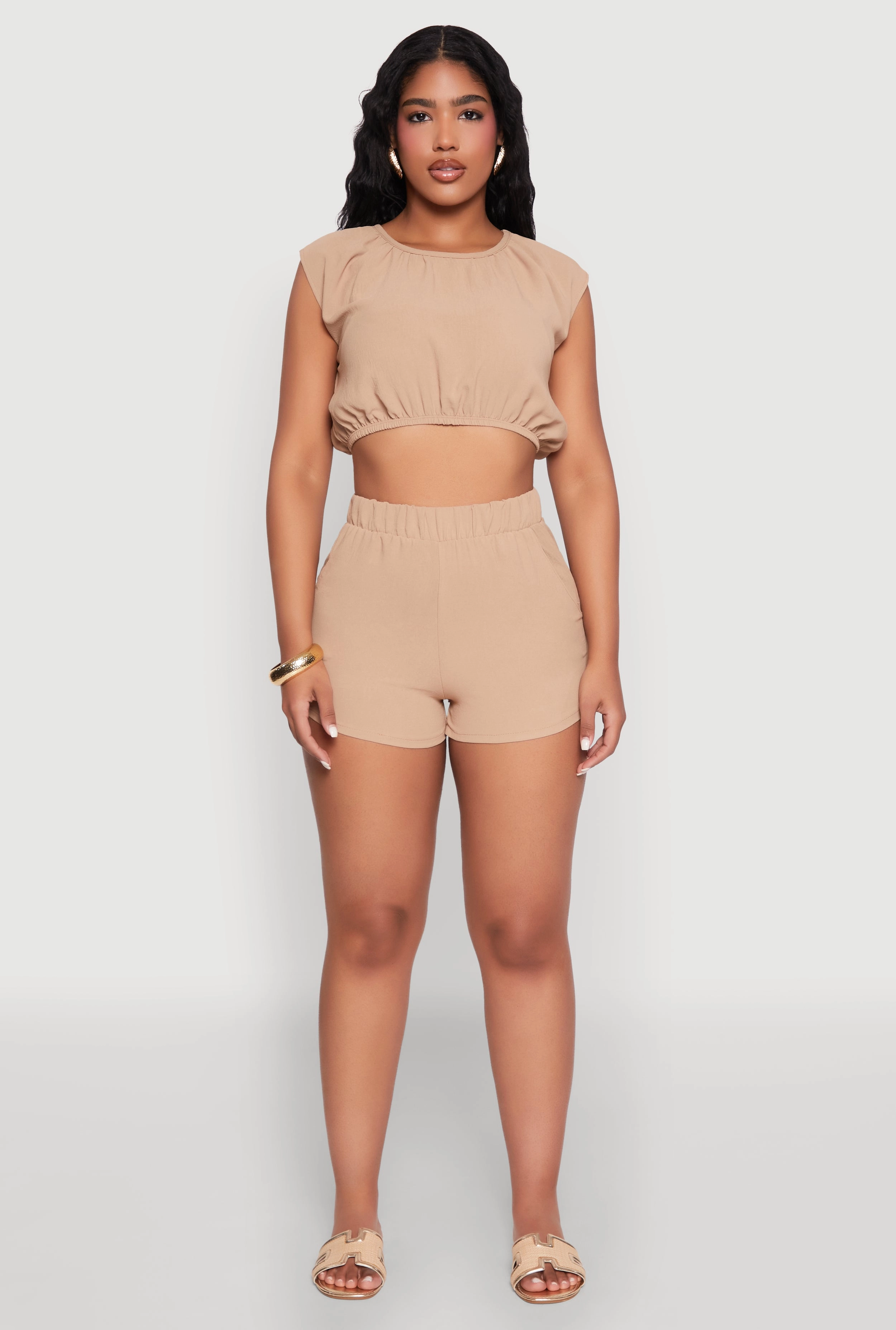Airy Dolman Sleeve Crop Top