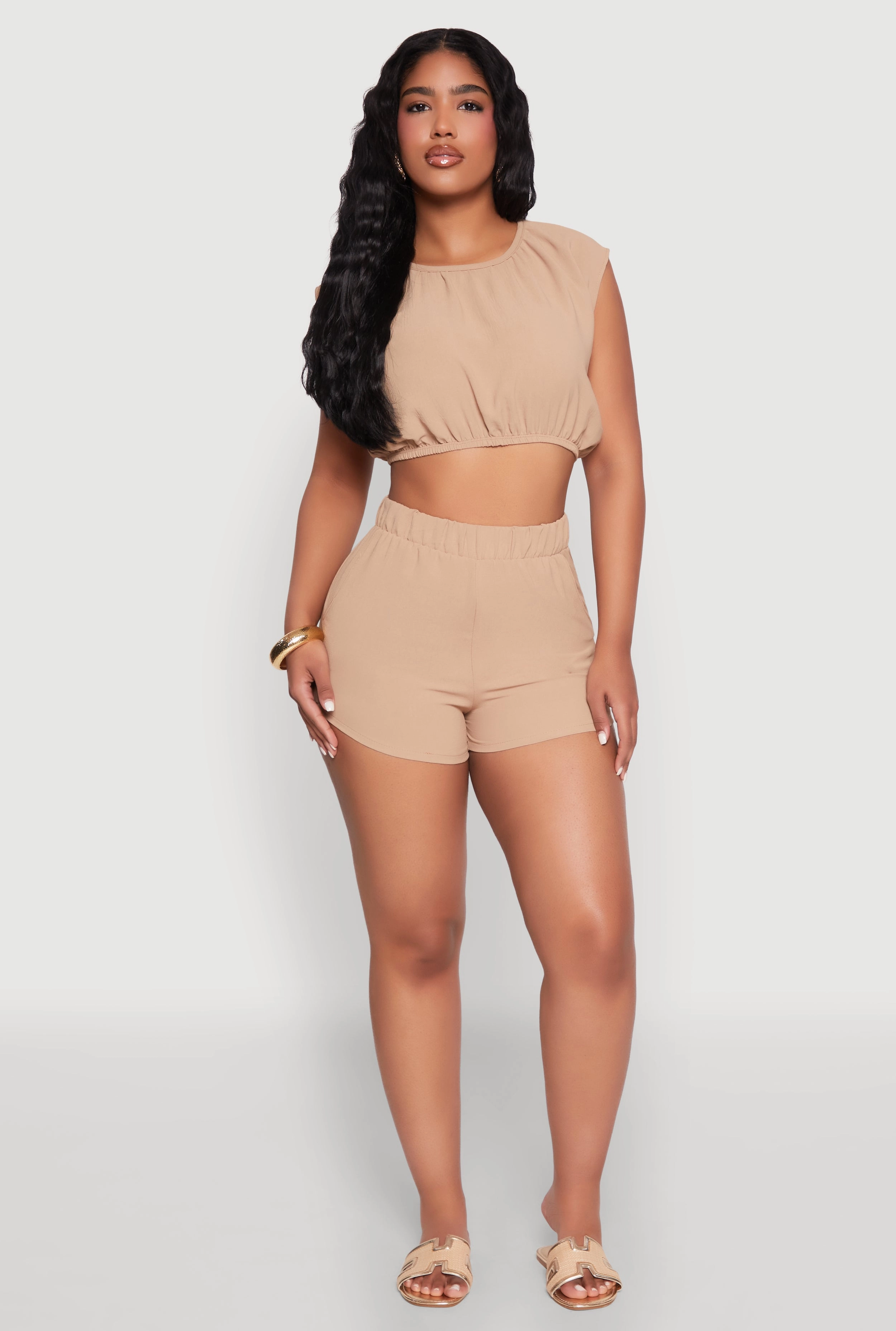 Airy Dolman Sleeve Crop Top