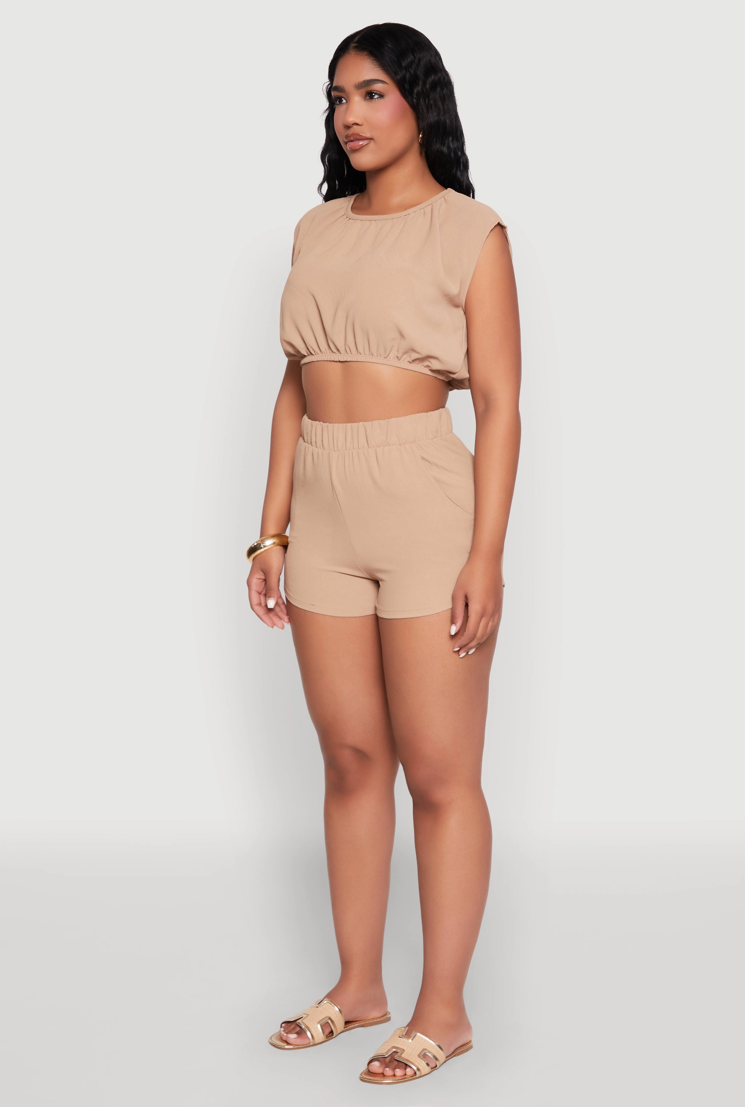 Airy Dolman Sleeve Crop Top