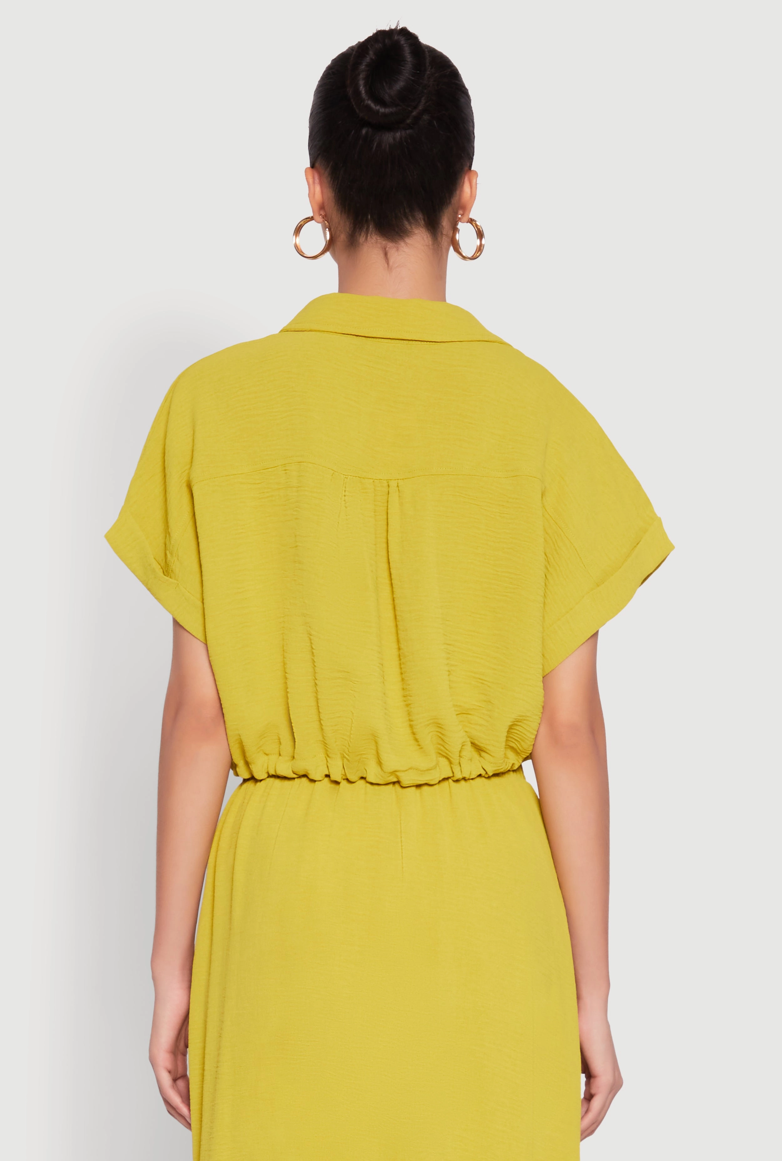 Airy Drawstring Hem Shirt