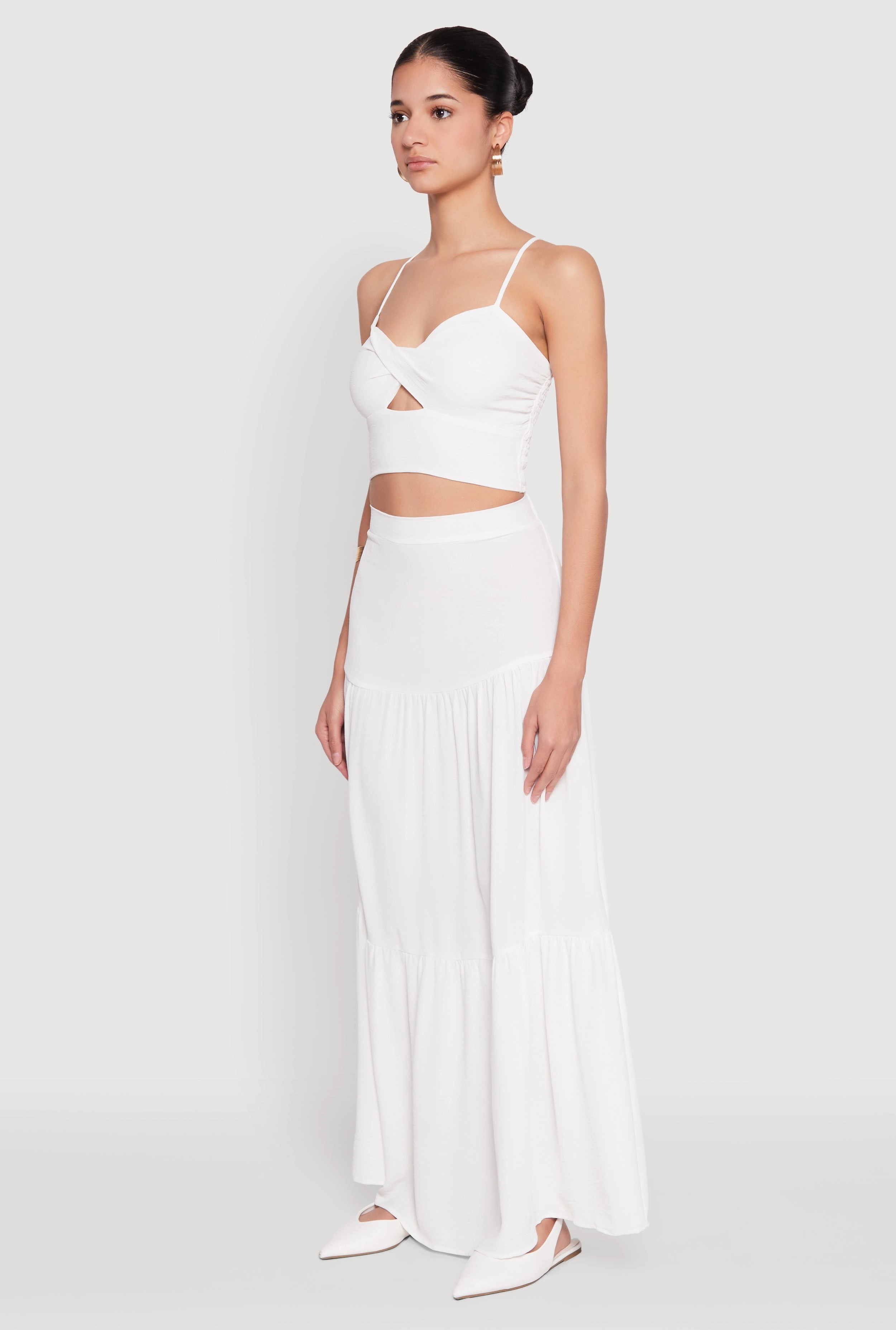 Airy Twist Front Crop Top