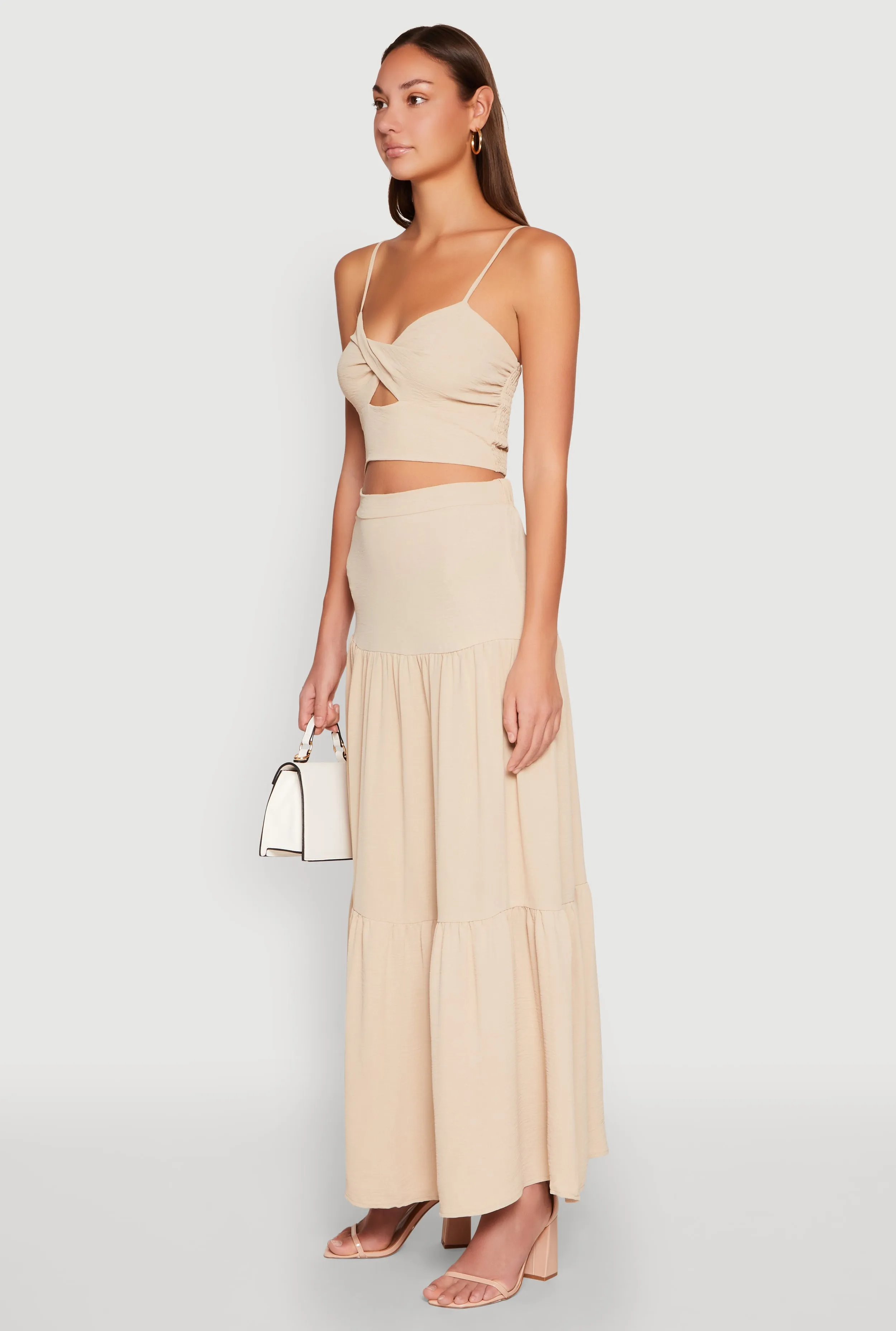 Airy Twist Front Crop Top