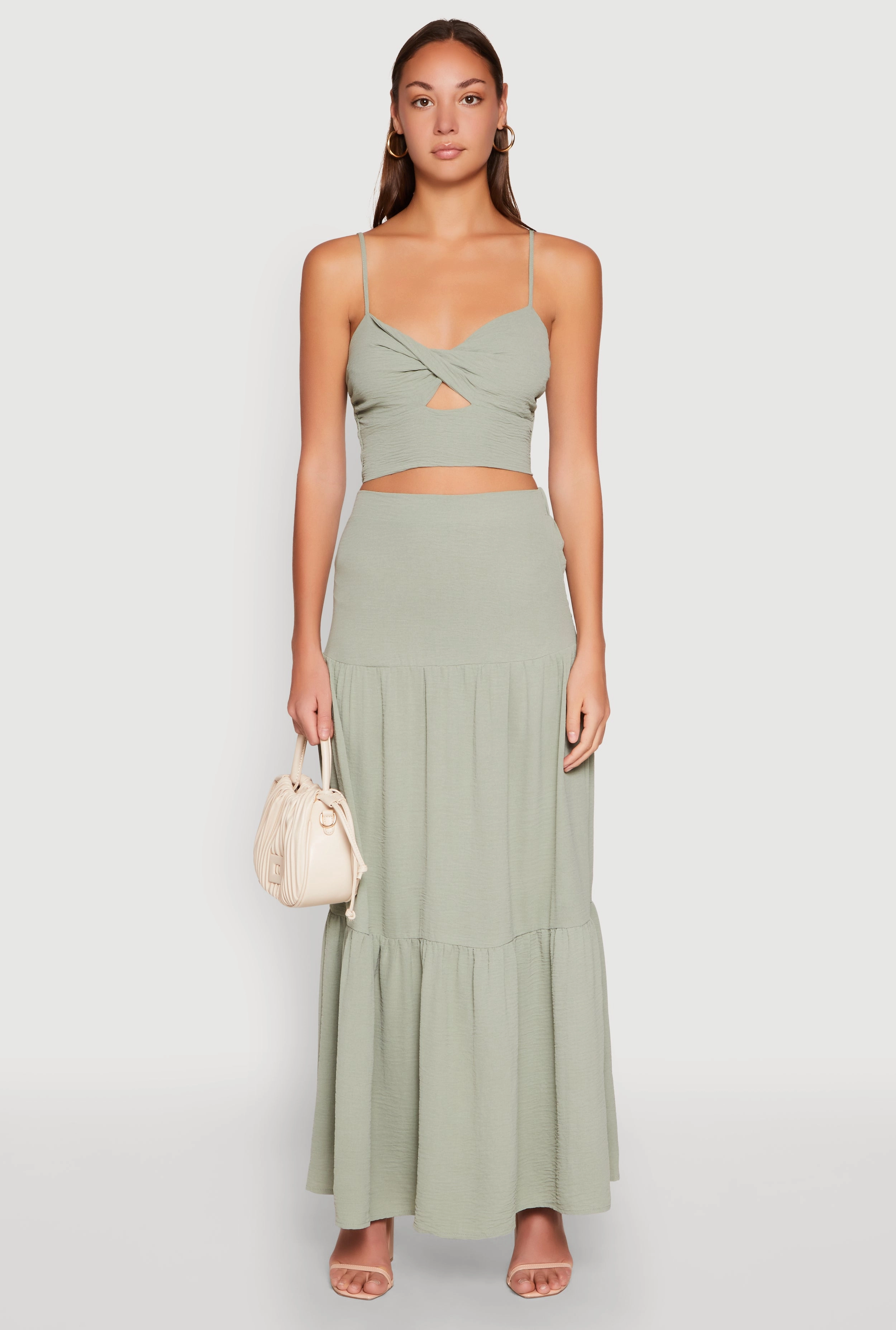 Airy Twist Front Crop Top