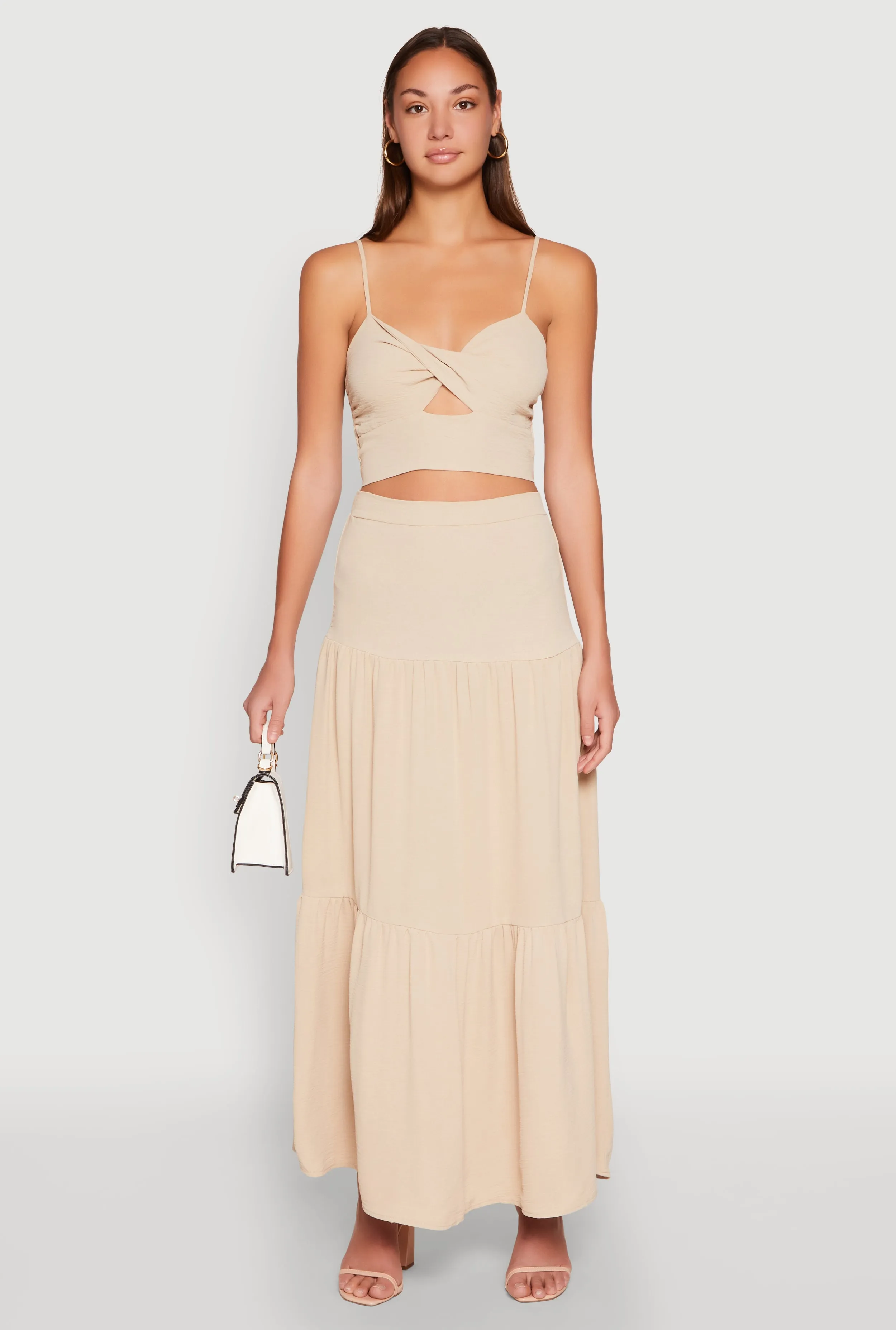 Airy Twist Front Crop Top