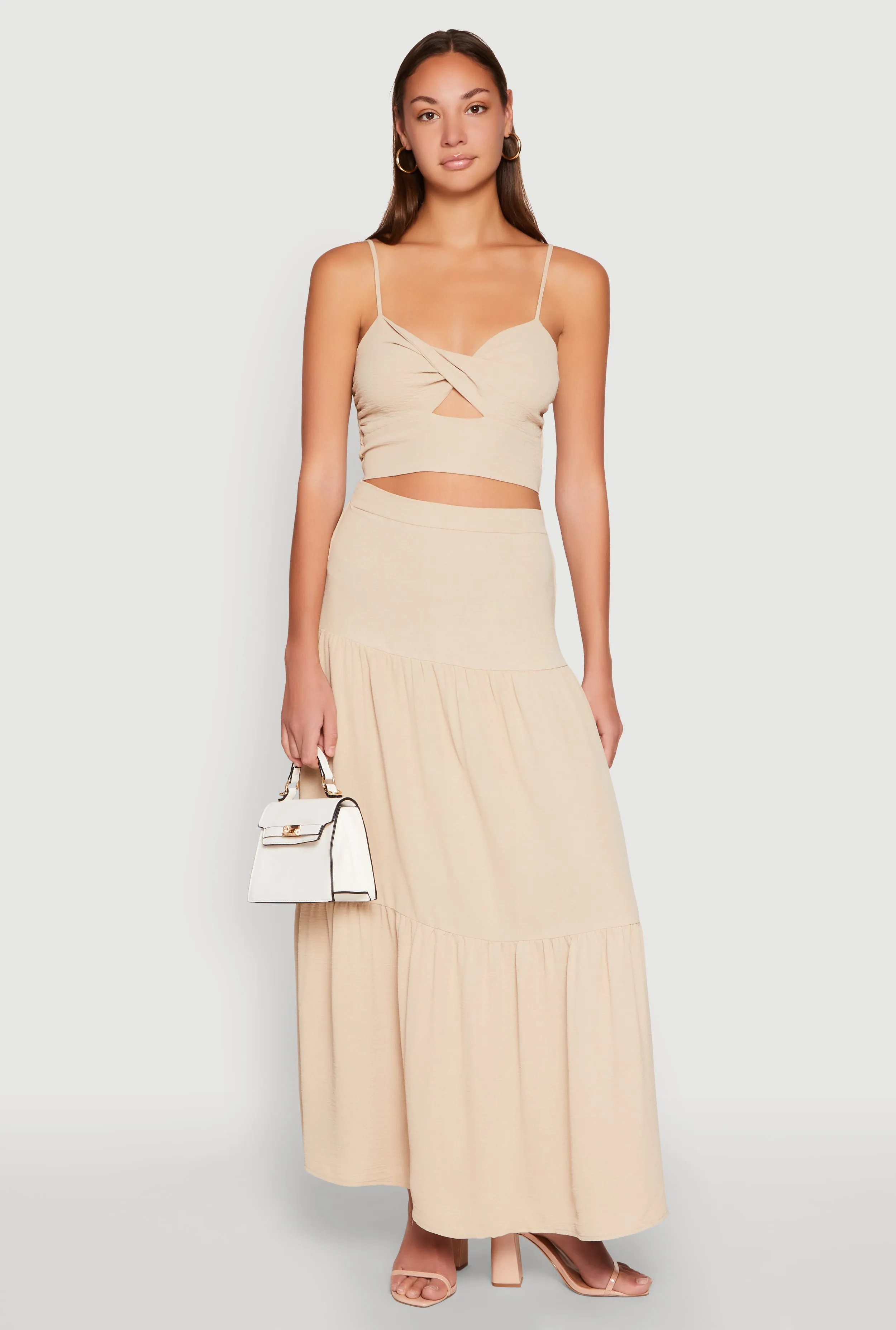 Airy Twist Front Crop Top