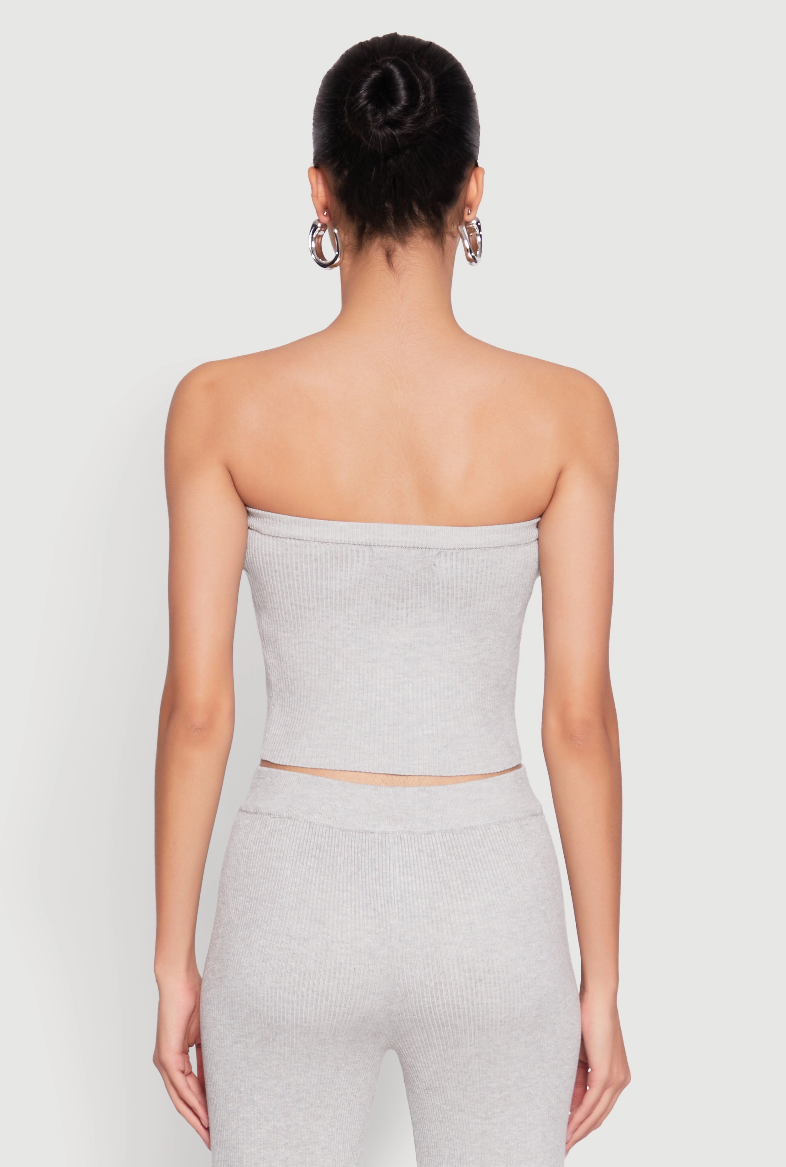 Almost Famous Drawstring Lace Trim Tube Top