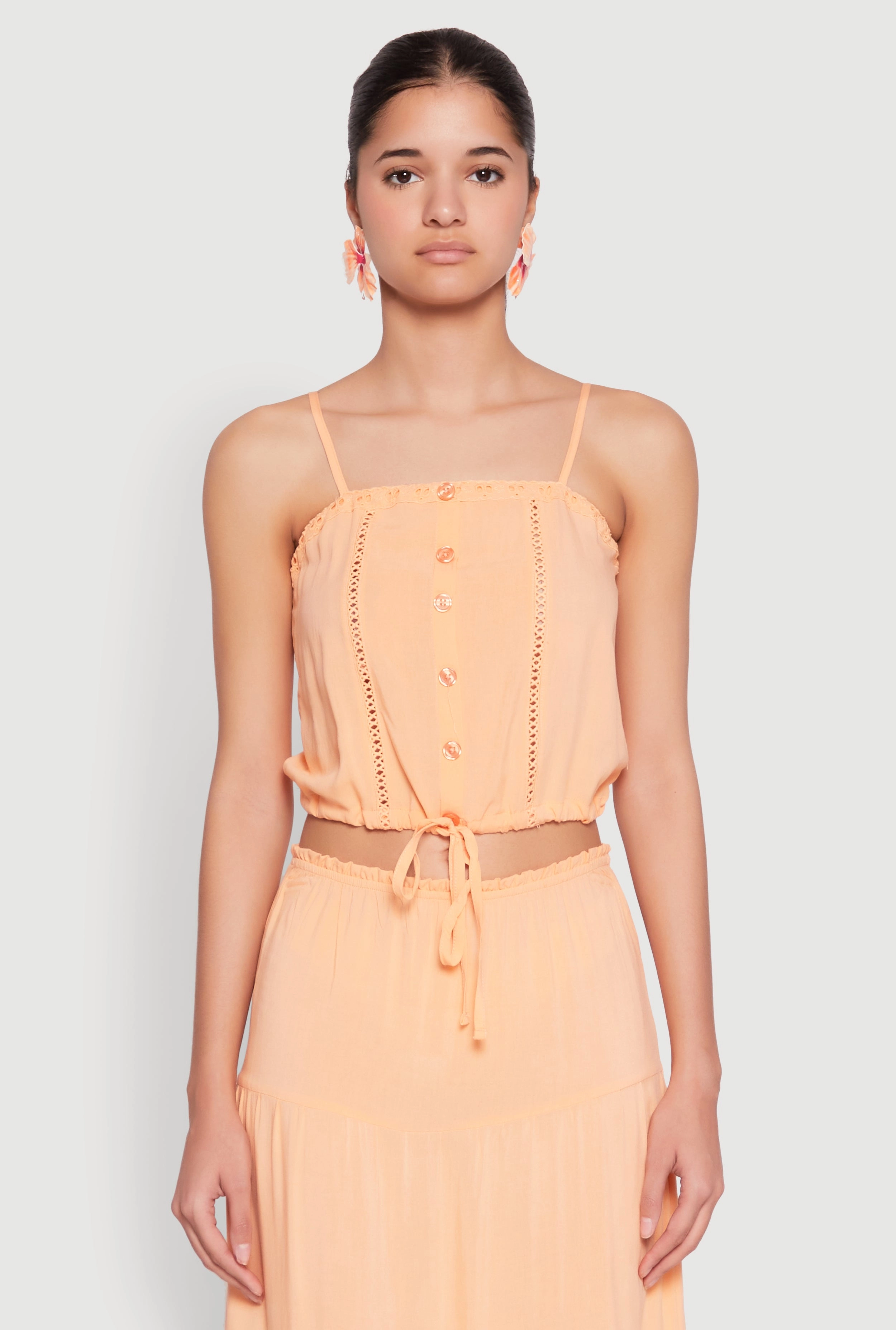 Almost Famous Faux Button Cropped Cami