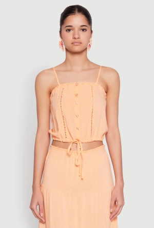 Almost Famous Faux Button Cropped Cami