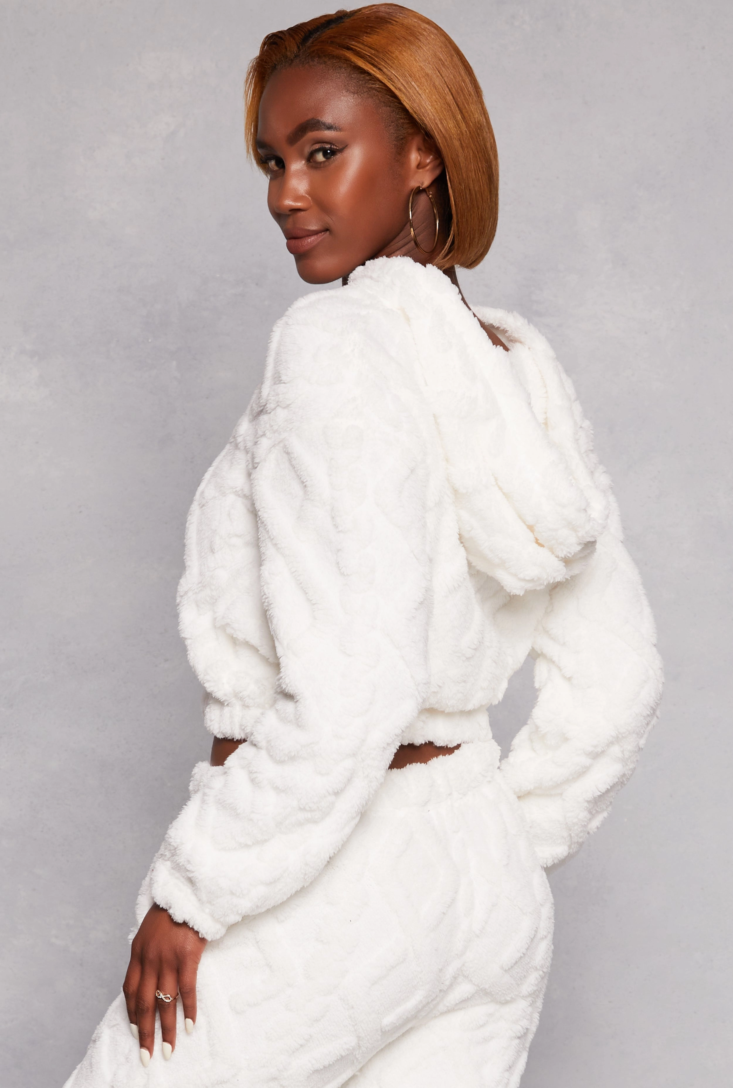 Almost Famous Faux Fur Half Zip Hoodie