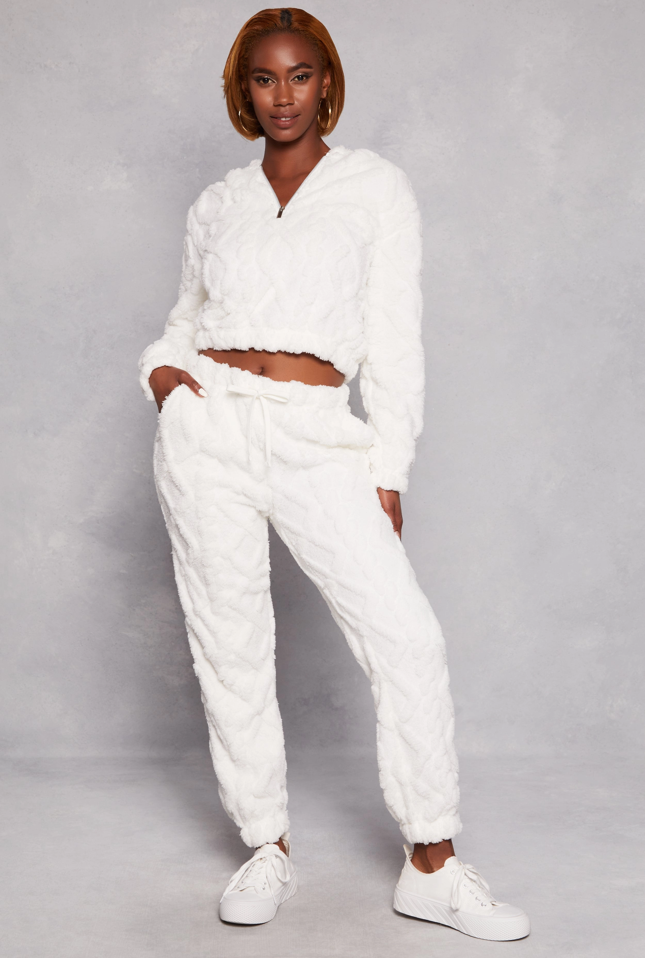 Almost Famous Faux Fur Half Zip Hoodie