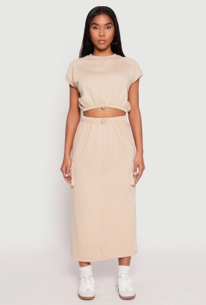 Almost Famous Fleece Cargo Skirt