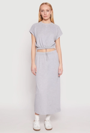 Almost Famous Fleece Maxi Skirt