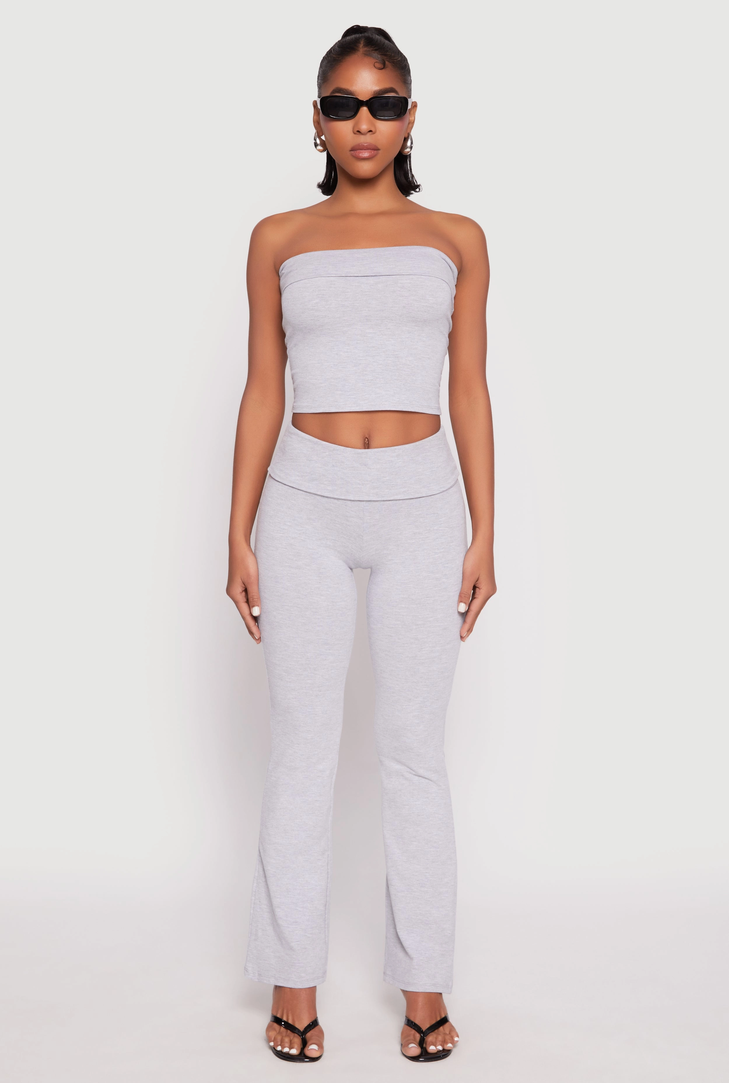 Almost Famous Fold Over Cropped Tube Top