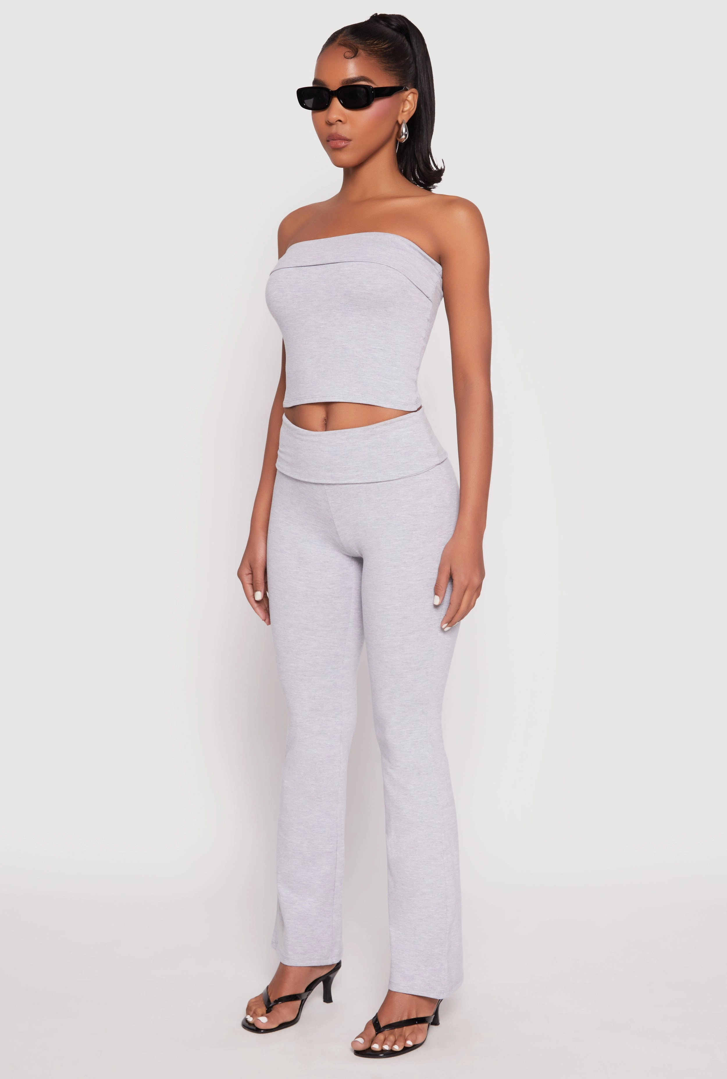 Almost Famous Fold Over Cropped Tube Top