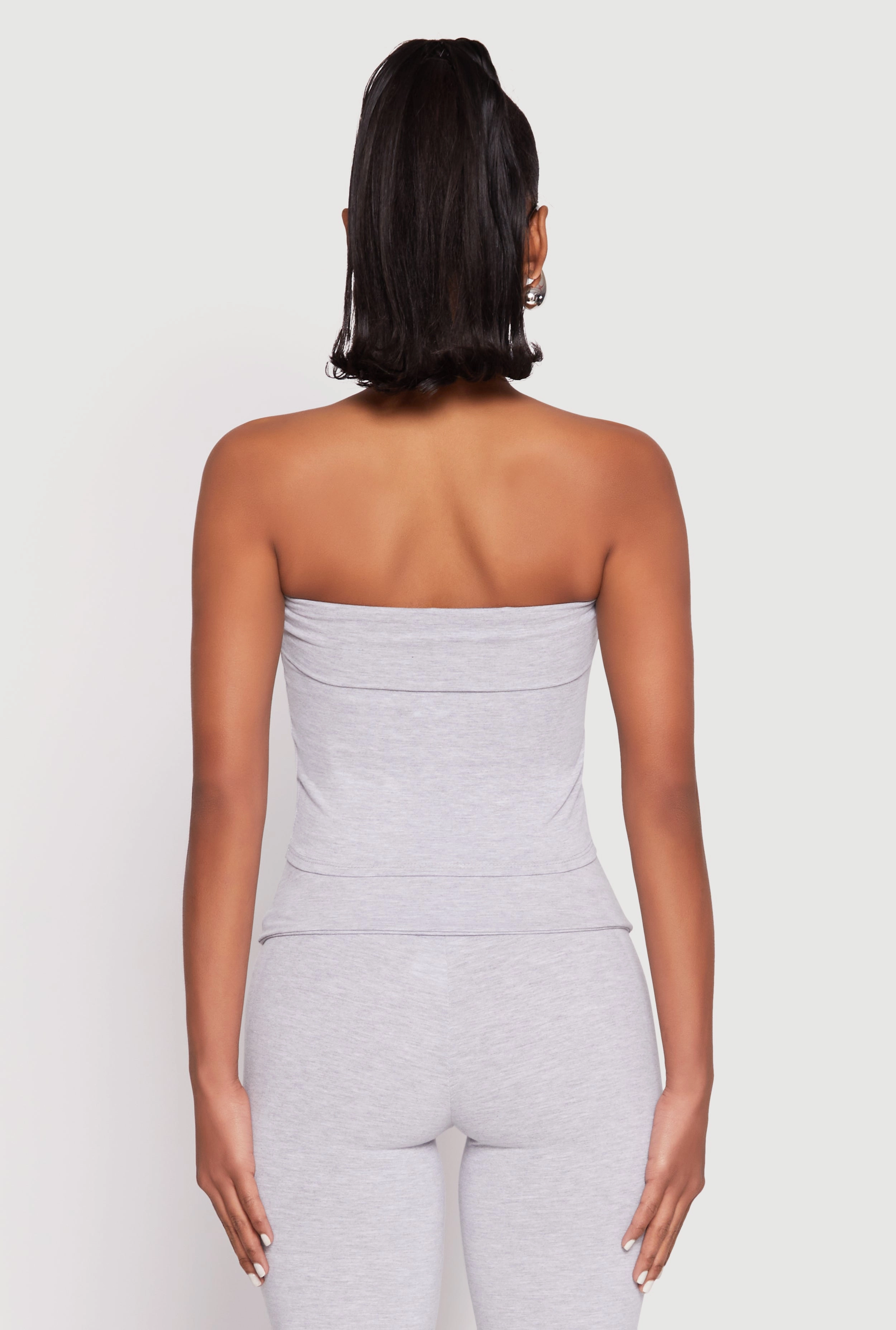 Almost Famous Fold Over Cropped Tube Top
