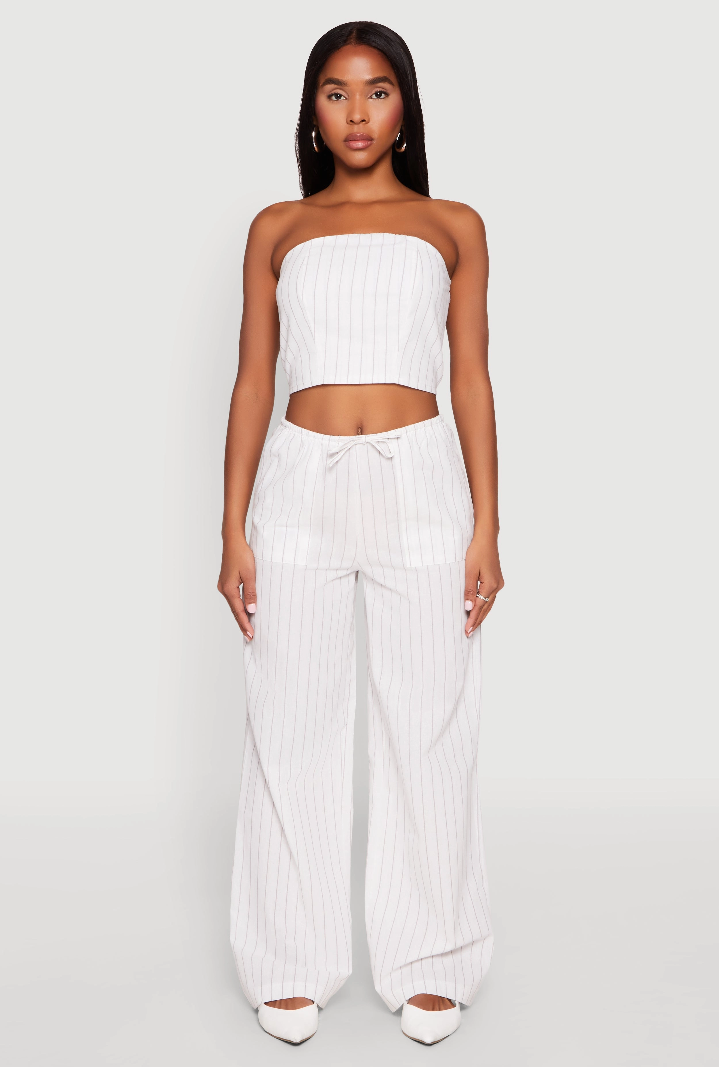 Almost Famous Smocked Striped Tube Top