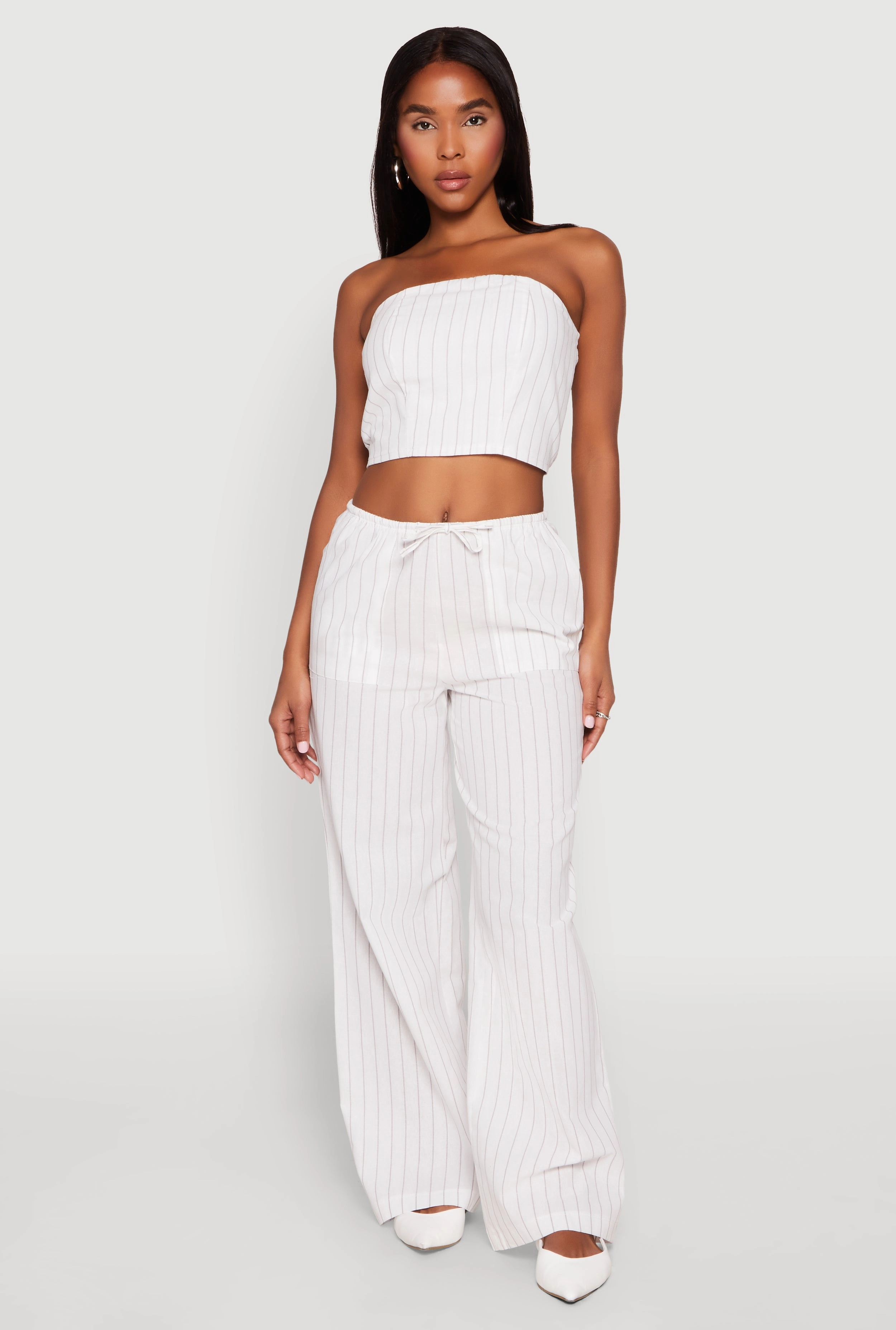 Almost Famous Smocked Striped Tube Top