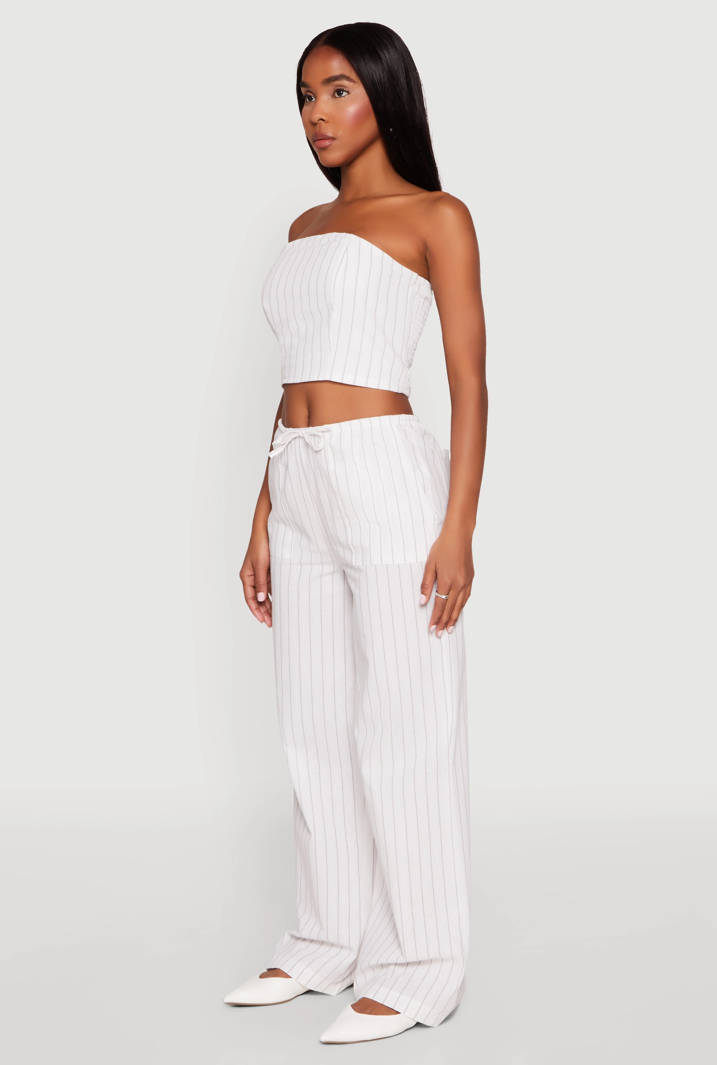 Almost Famous Smocked Striped Tube Top