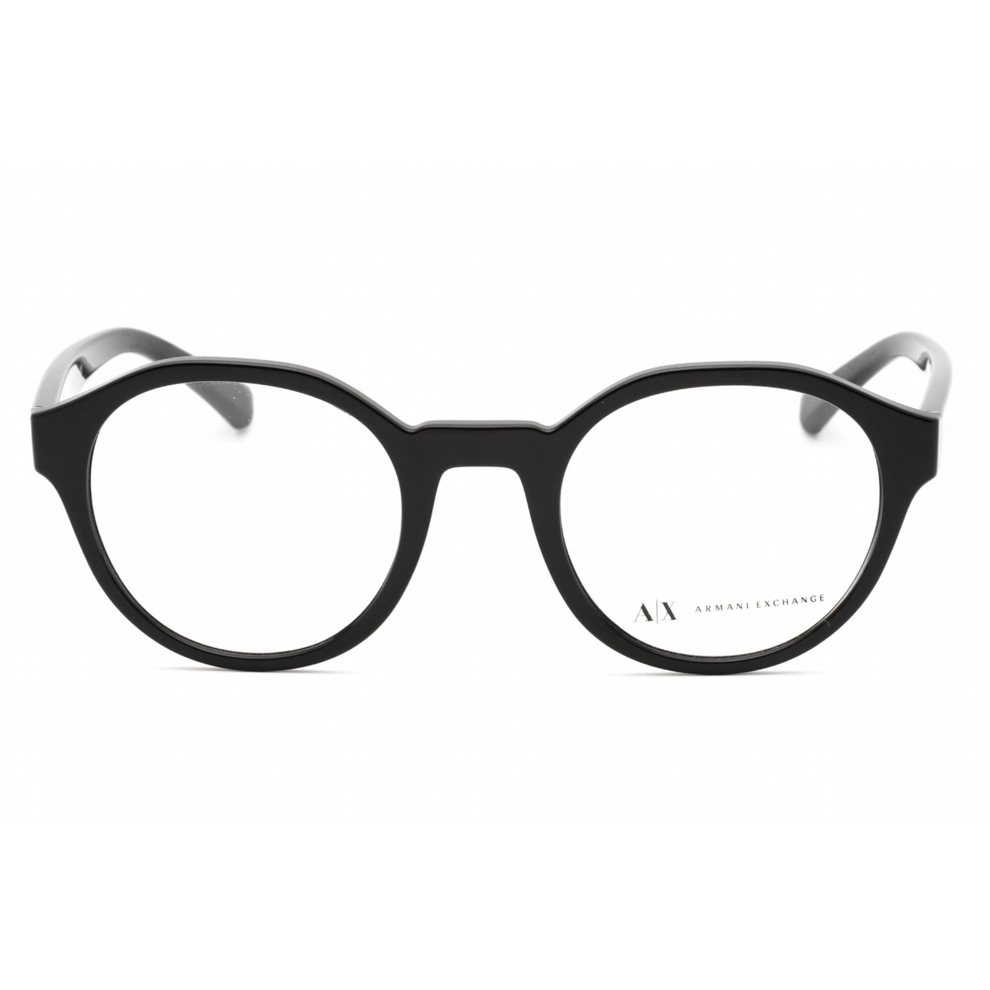 Armani Exchange Men's Eyeglasses - Black Round Frame Clear Demo Lens | 0AX3085 8158