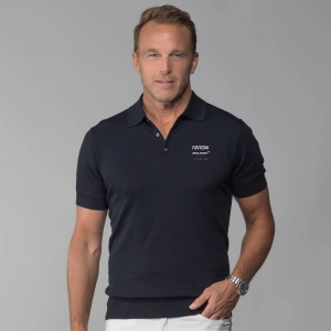Arrow McLaren Maranello Cotton & Silk Three Button Polo Black
