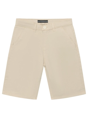 Beige Sateen Chino Shorts (7-16)