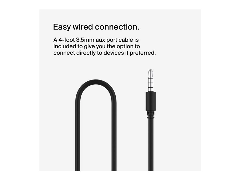 Belkin SoundForm Mini - Headphones with mic - on-ear - Bluetooth - wireless, wired - 3.5 mm jack - black AUD002BTBKV3