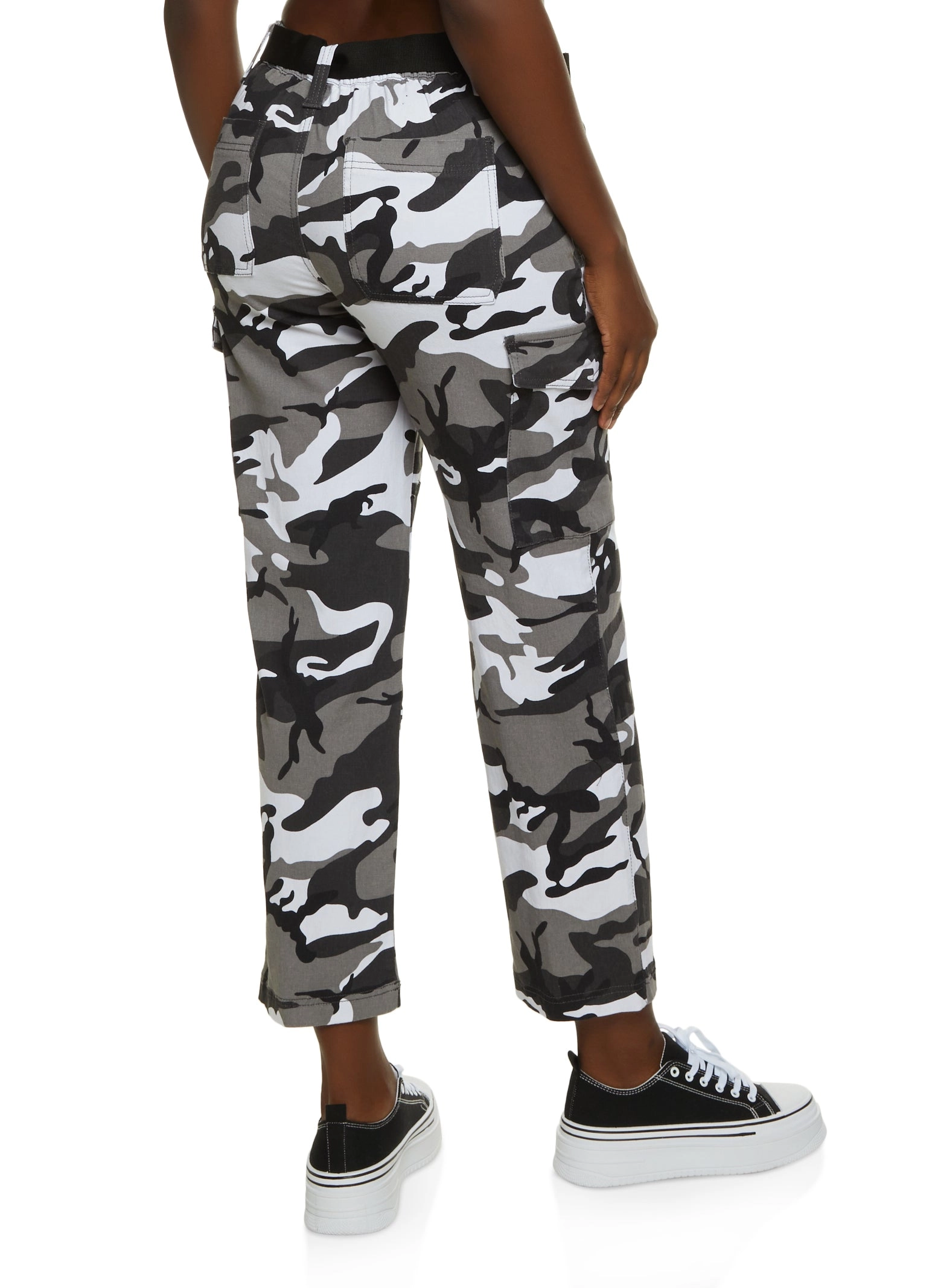Belted Camouflage Cargo Pants