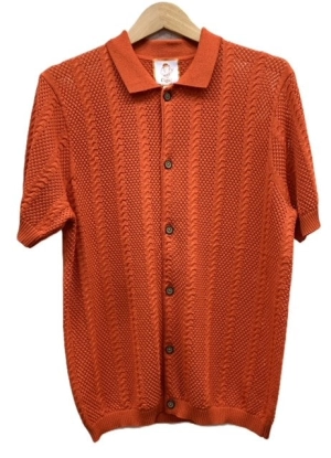 Bergamo Elegant KS-1552 Short Sleeve Sport Shirt - Orange
