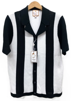Bergamo Elegant KS-1553 Short Sleeve Sport Shirt - Black