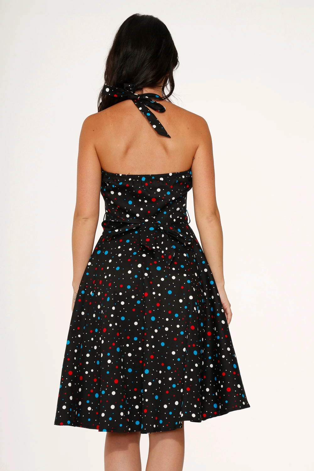 Black Candy Halter Swing Dress