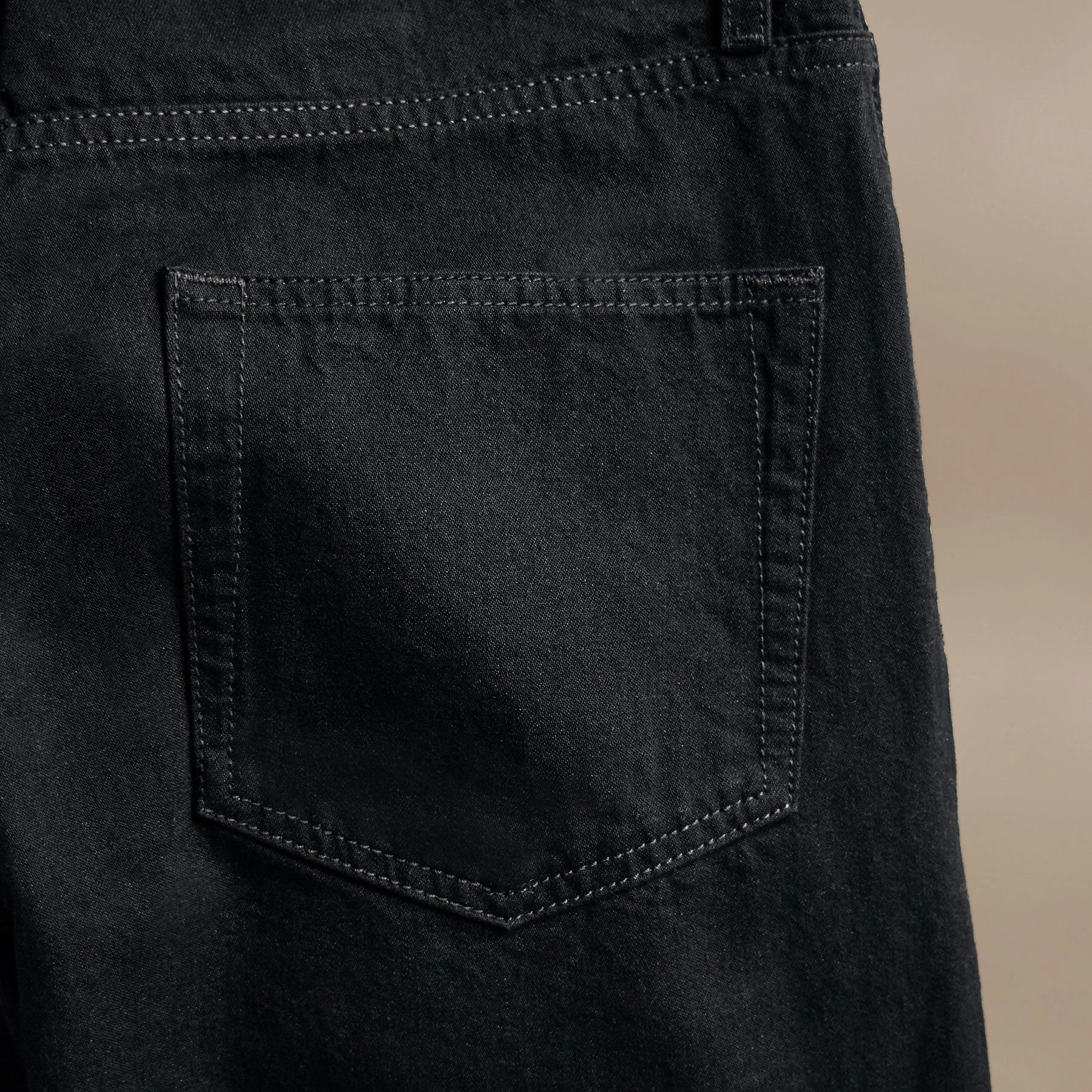 Black Denim 5 Pocket Pant - Black