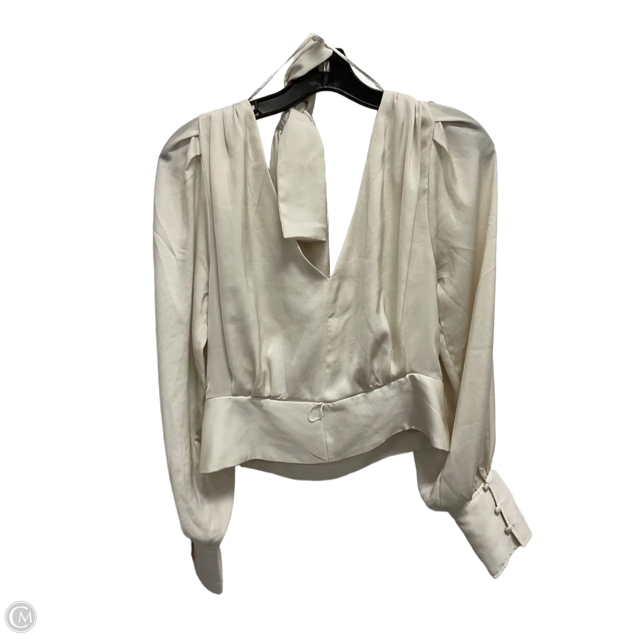 Blouse Long Sleeve By Banana Republic In Cream, Size: S