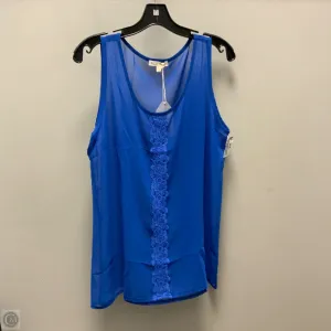Blouse Sleeveless By Hem & Thread In Blue, Size: L