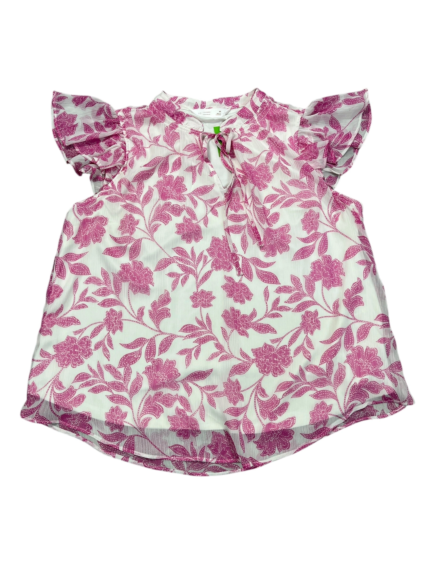 Blouse Sleeveless By Lc Lauren Conrad In Pink & White, Size:M