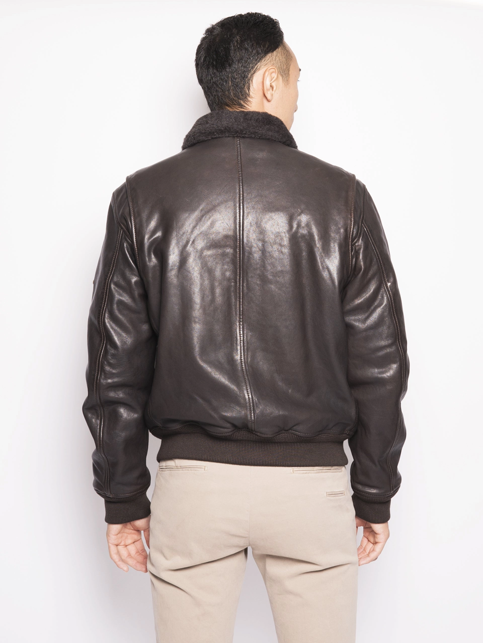 Bomber with Shearling Collar