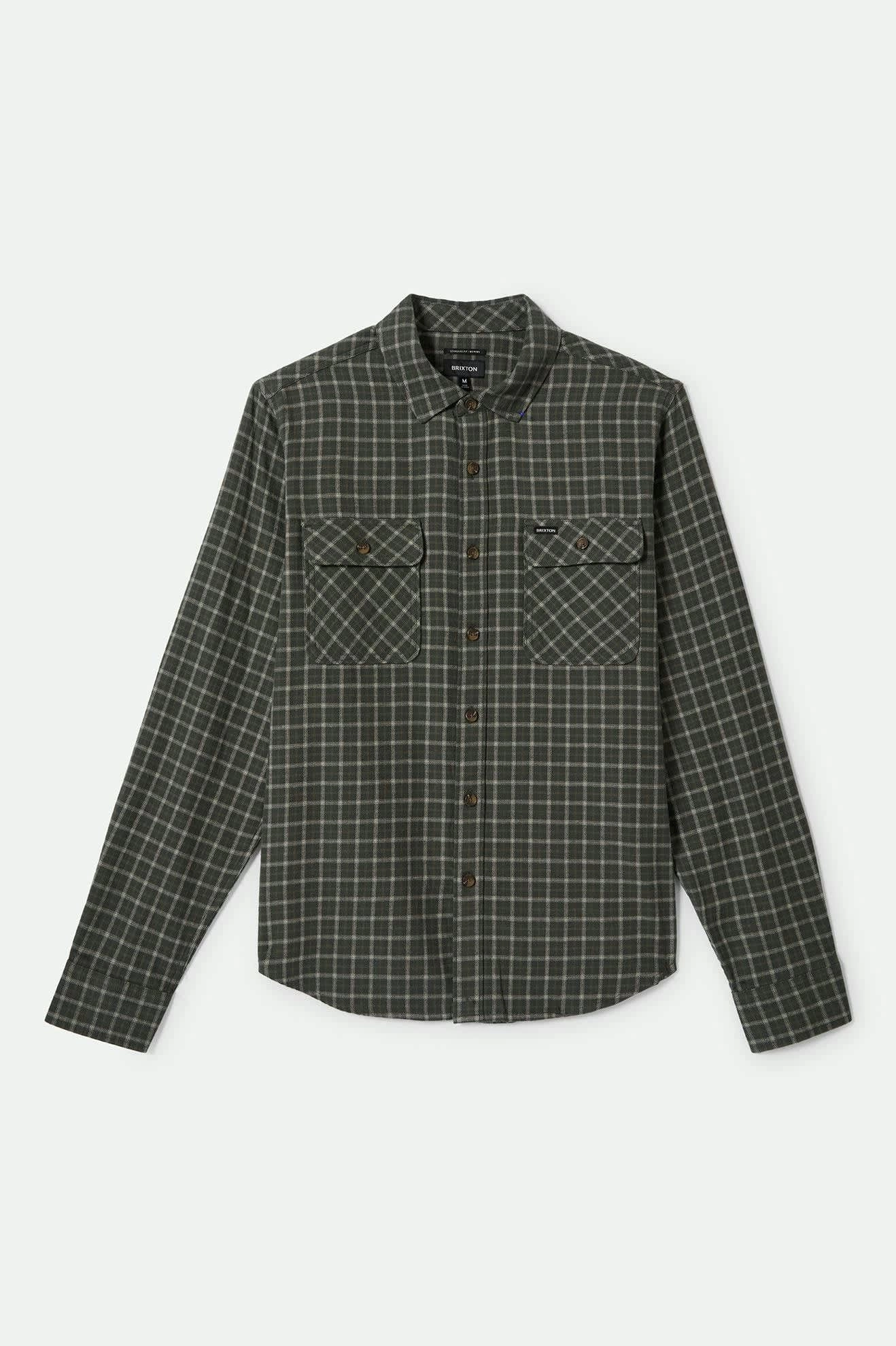 Bowery Lightweight Ultra Soft L/S Flannel - Ivy Green/Whitecap