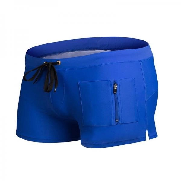 Brand Swimwear Men Front  Zipper Pocket Gay Mens Swimwear Swimming Trunks Mens Swimming Shorts Beach Men's Swimming Trunks Sunga