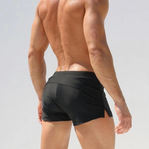 Brand Swimwear Men Front  Zipper Pocket Gay Mens Swimwear Swimming Trunks Mens Swimming Shorts Beach Men's Swimming Trunks Sunga