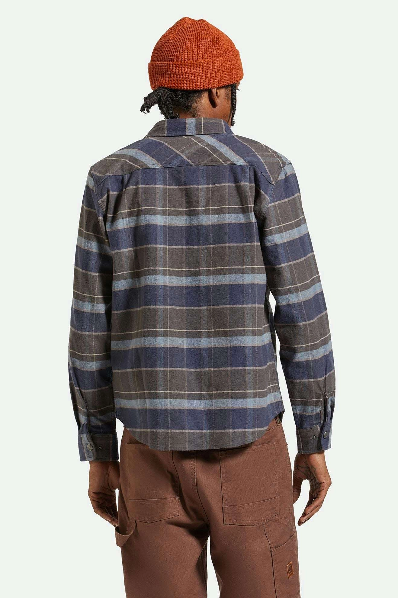 Builders Bowery Stretch Water Resistant L/S Flannel - Washed Navy/Black/Coronet Blue