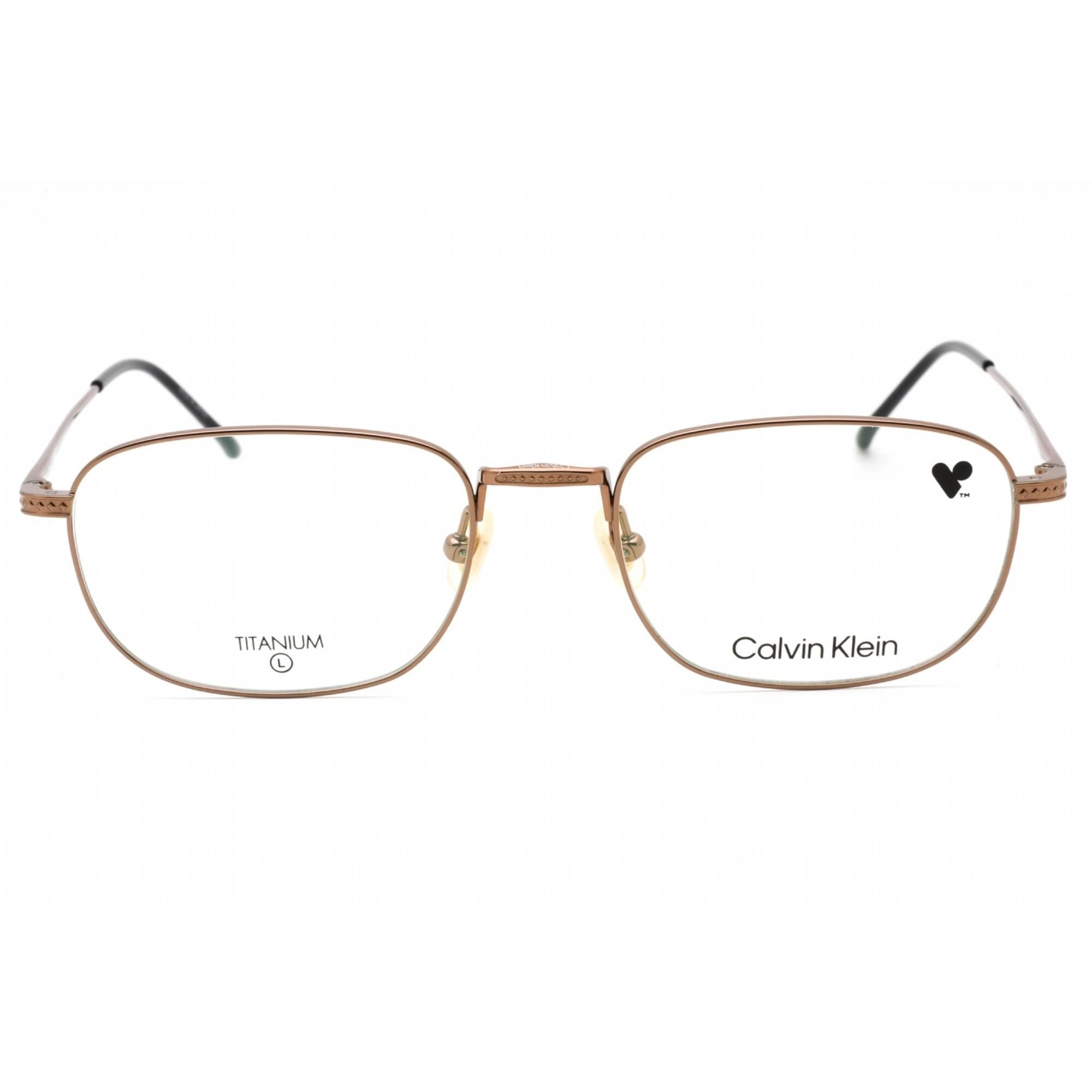 Calvin Klein Men's Eyeglasses - Amber Gold Titanium Rectangular Frame | CK23112T 781