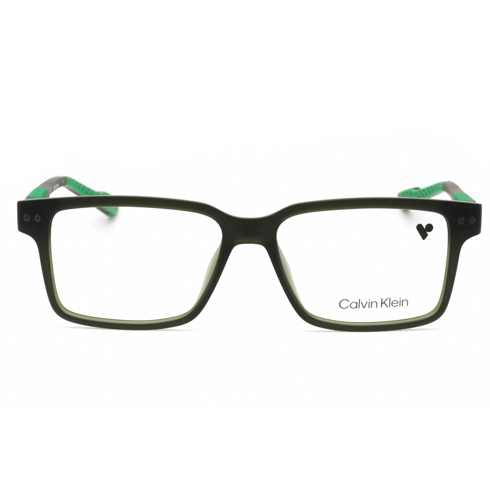 Calvin Klein Men's Eyeglasses - Khaki Acetate Frame Clear Demo Lens | CK23550 330