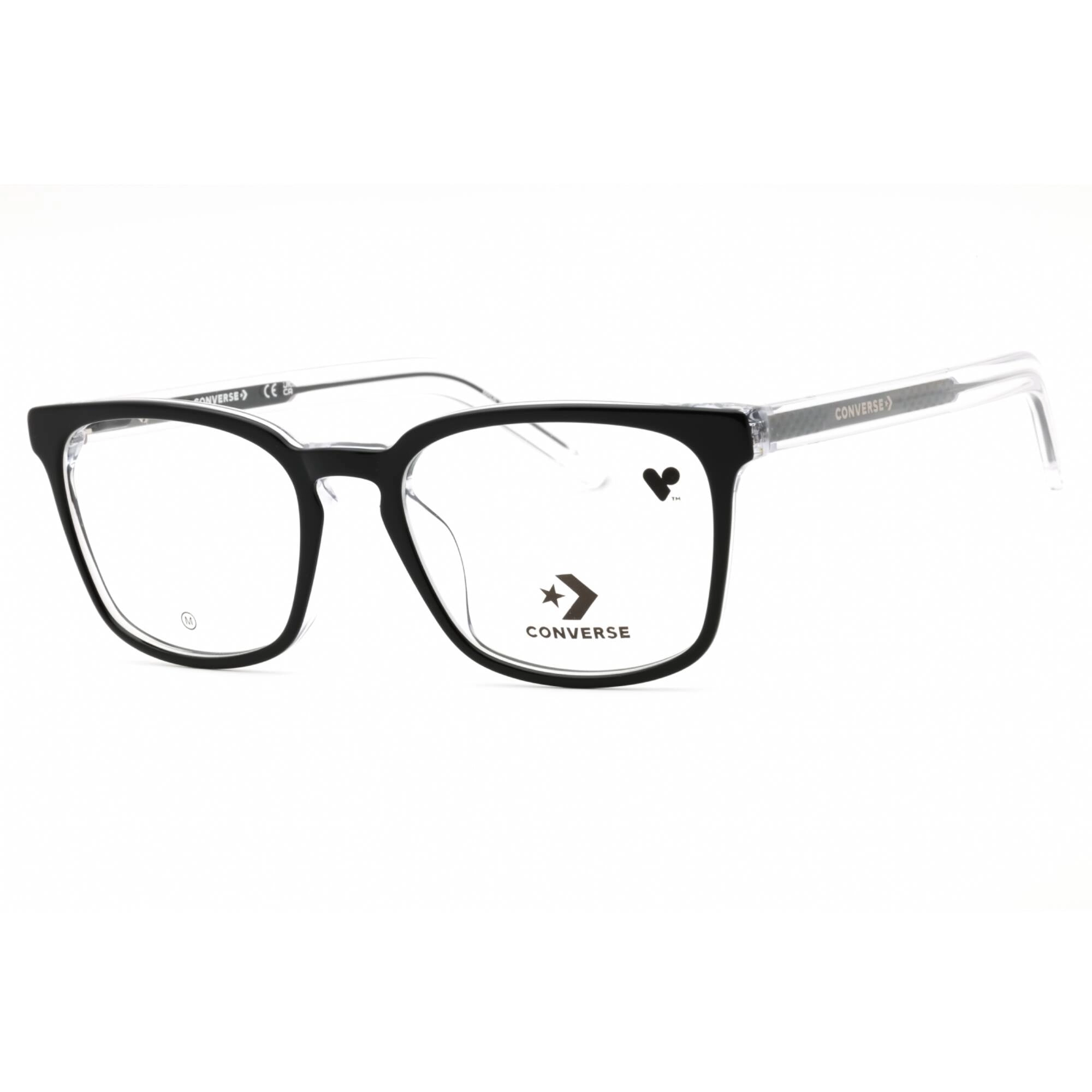 Converse Men's Eyeglasses - Black/Crystal Laminate Acetate Square Frame | CV5080 009