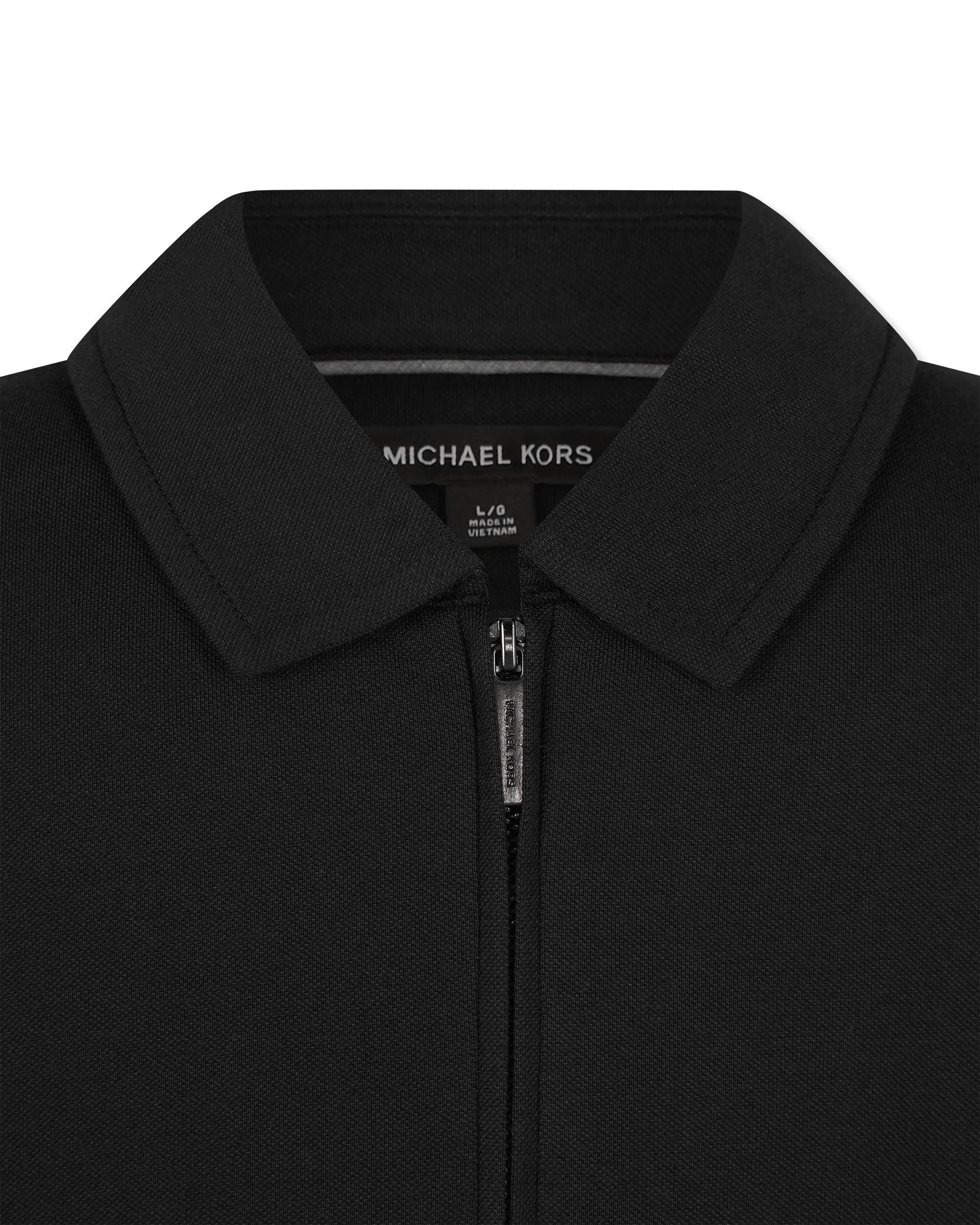 Cotton Blend Piqué Zip-Up Polo Shirt