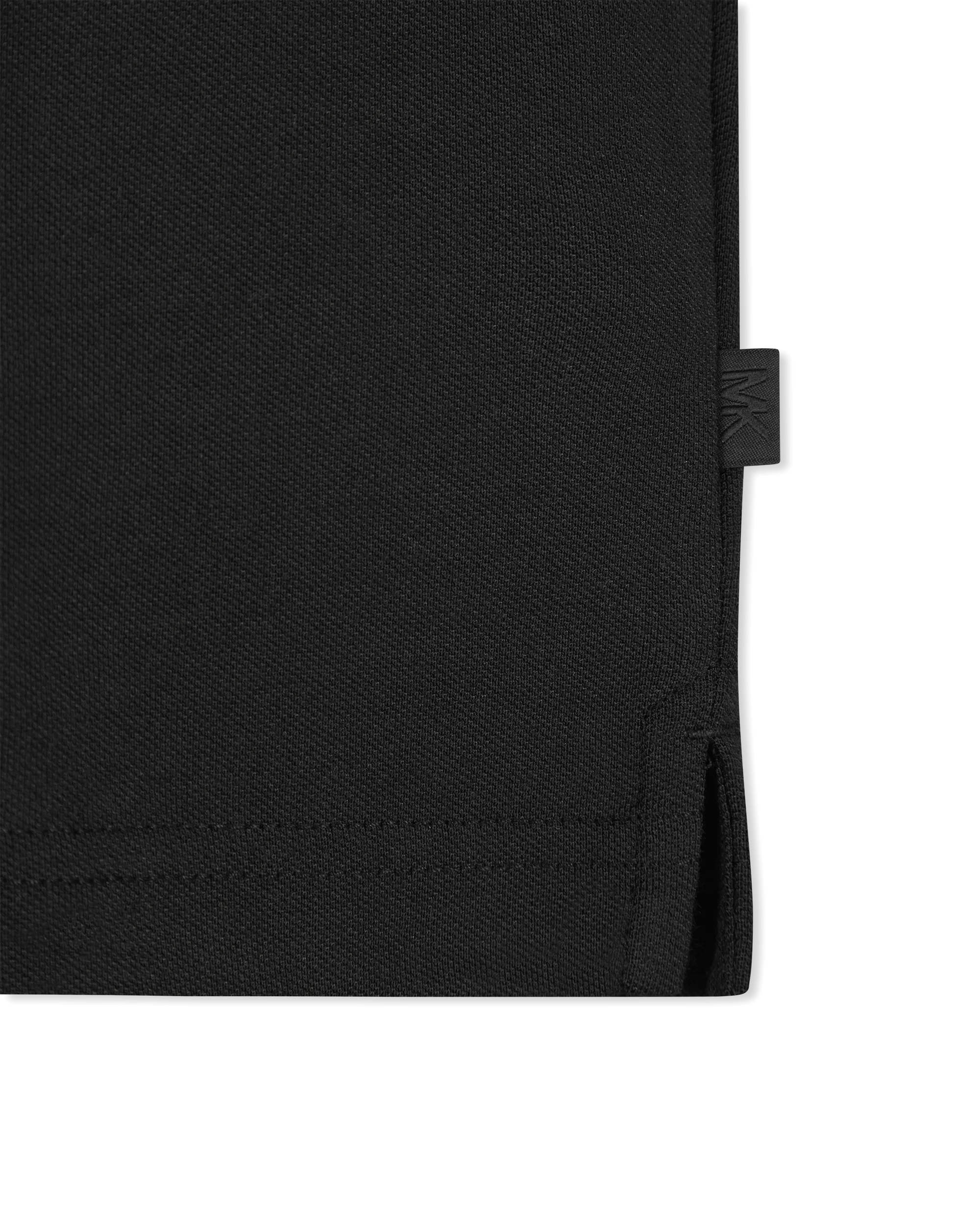 Cotton Blend Piqué Zip-Up Polo Shirt