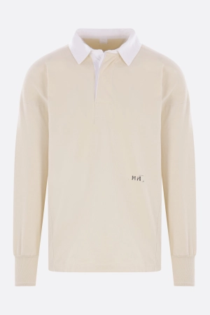 cotton long-sleeve polo shirt