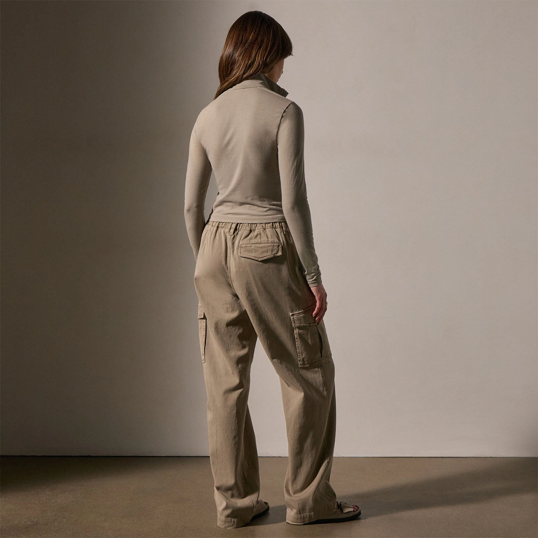 Cropped Long Sleeve Half Zip - Overcast