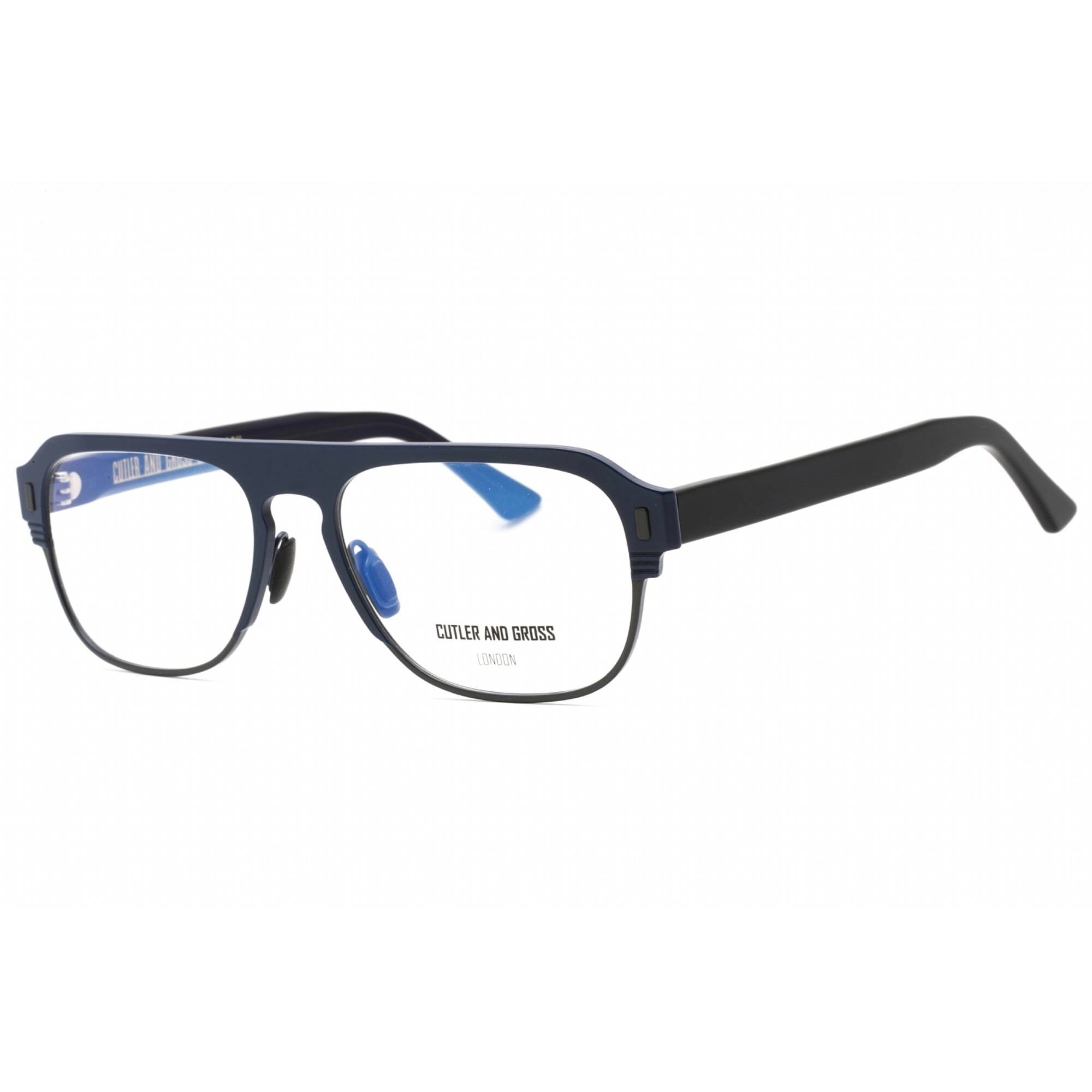 Cutler And Gross Men's Eyeglasses - Blue/Gunmetal Rectangular Frame | CGOP136555 004